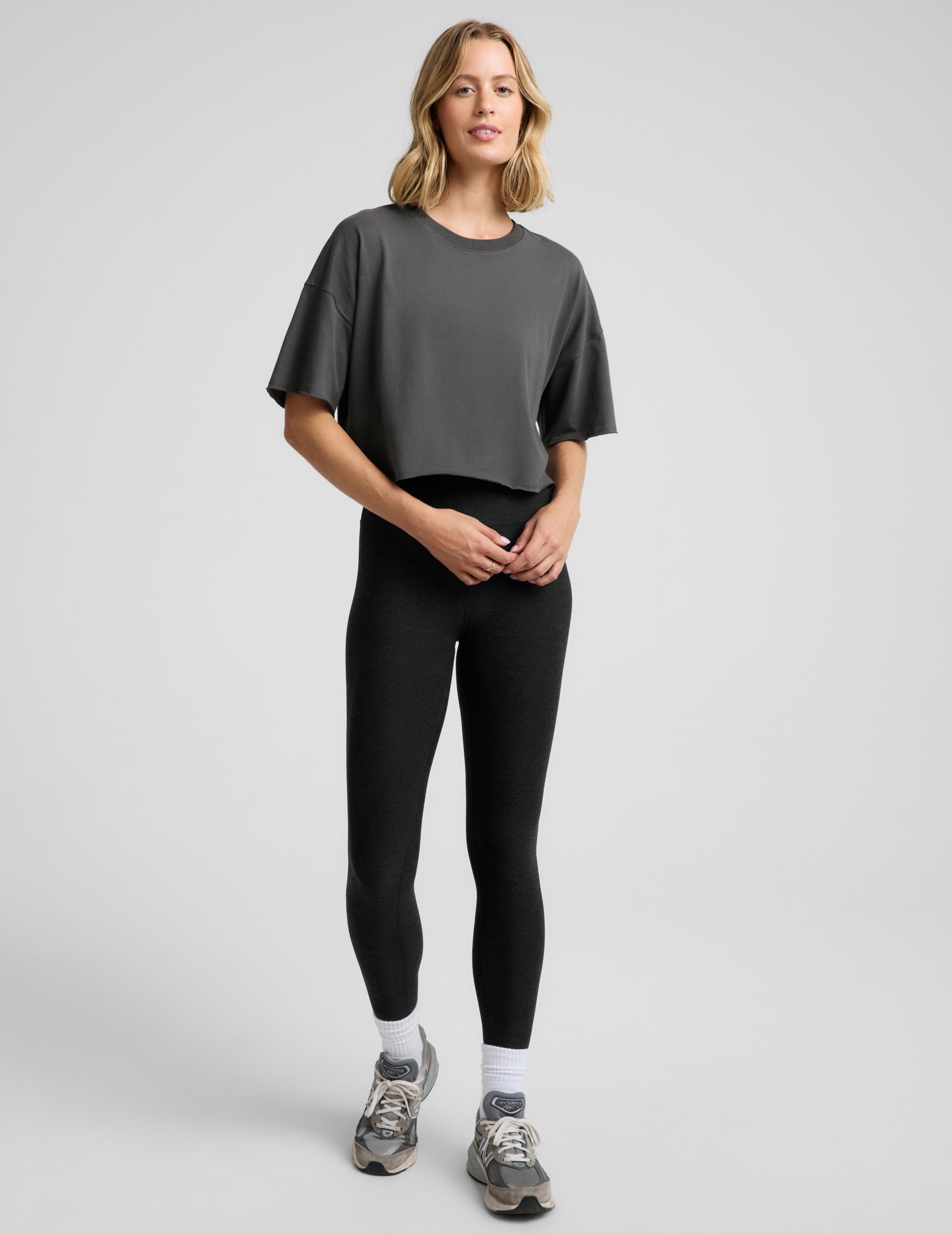 SoftKnit Better Than Ever Cropped Cotton Tee - Black Ash