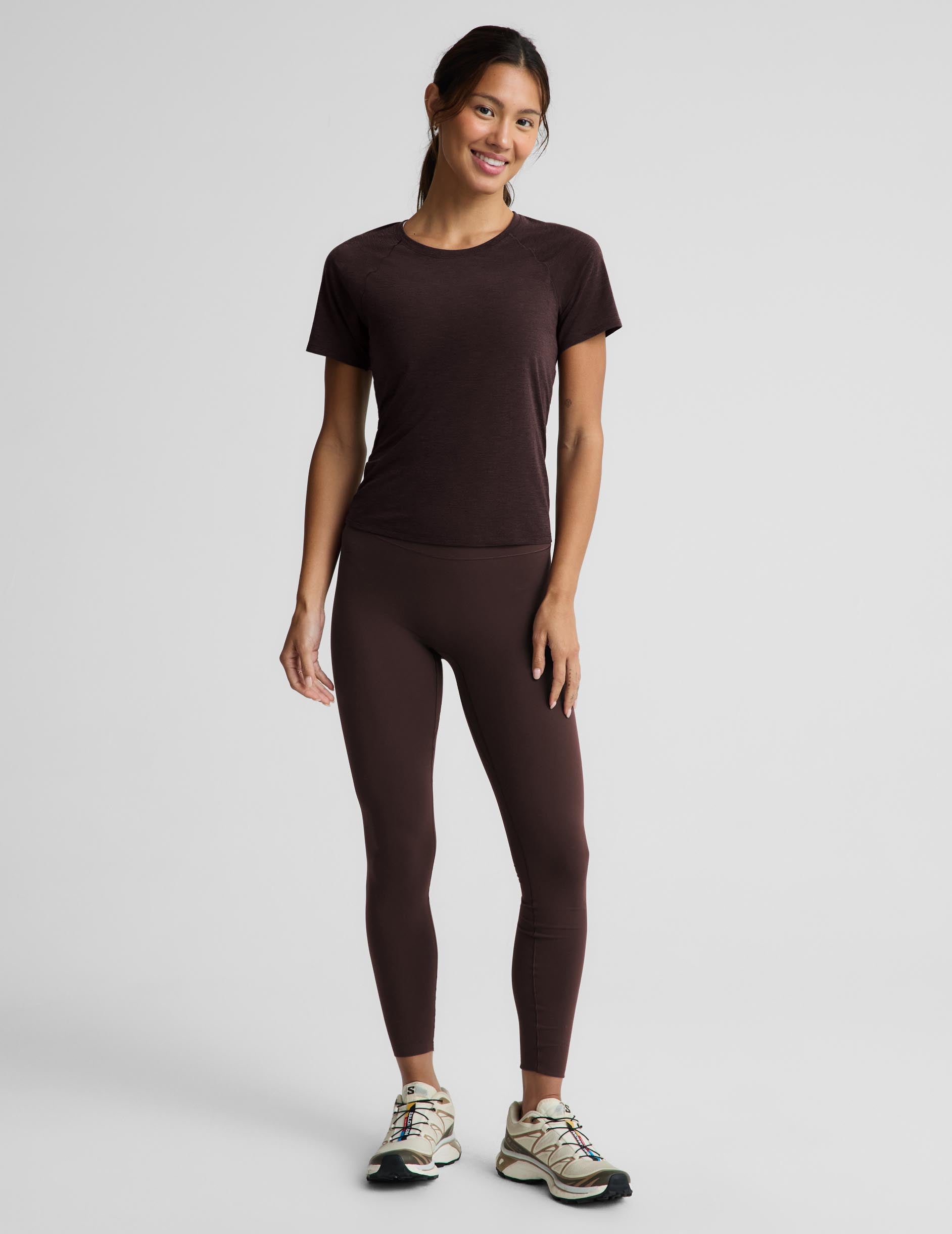 Breezeweight Active Short Sleeve Tee - Cocoa Plum