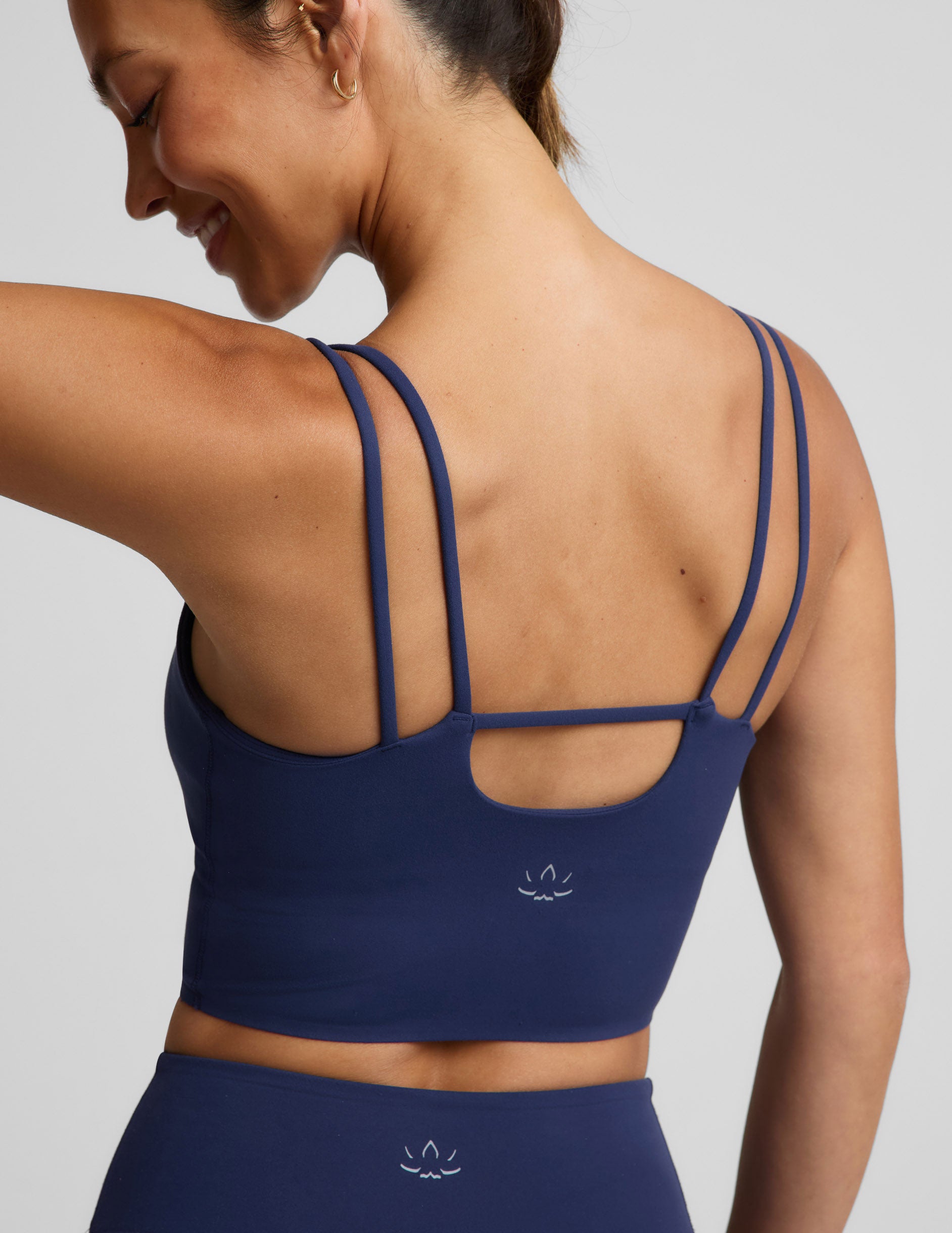 glowzone™ Strappy Cropped Tank - Deep Ocean