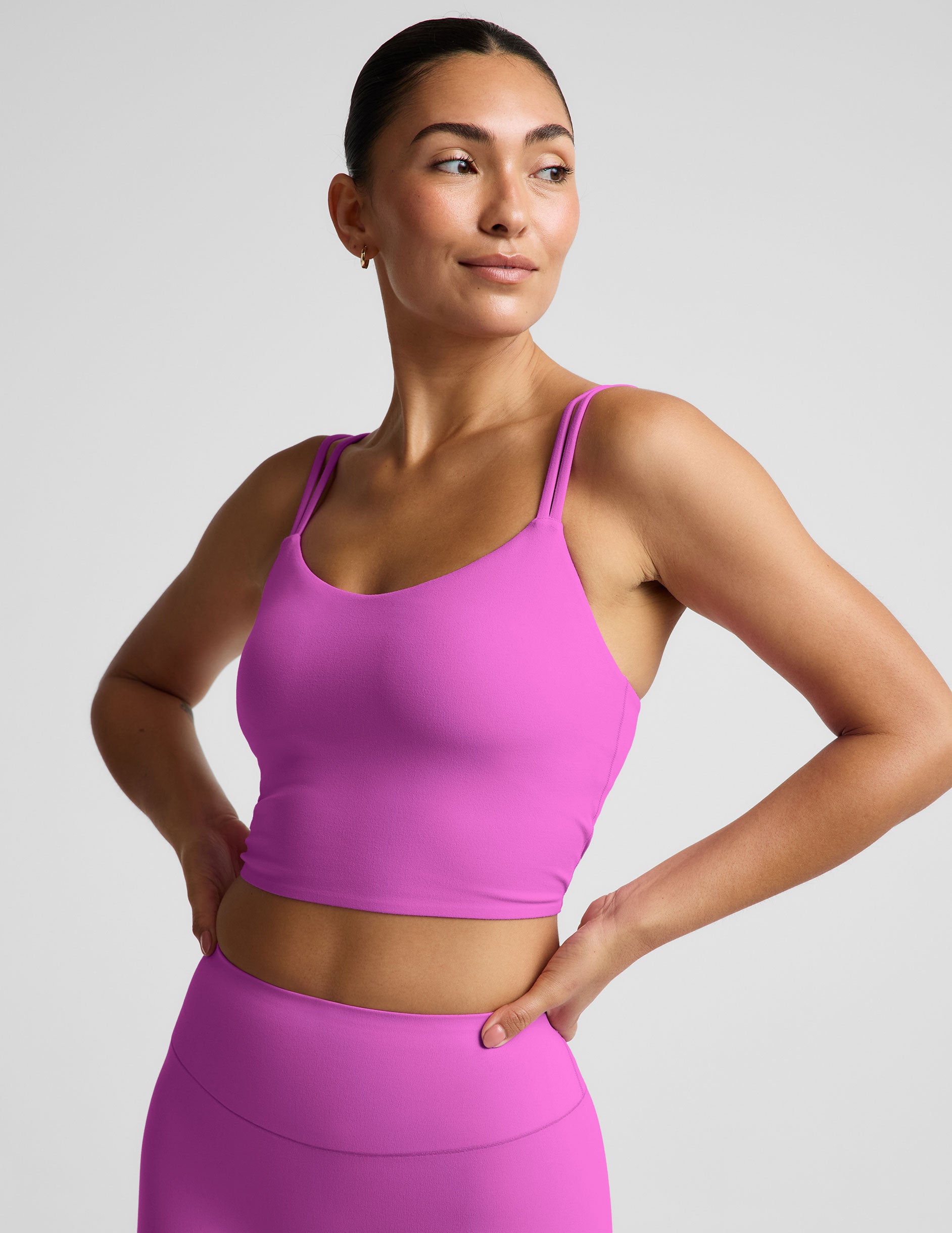 glowzone™ Strappy Cropped Tank - Electric Fuchsia