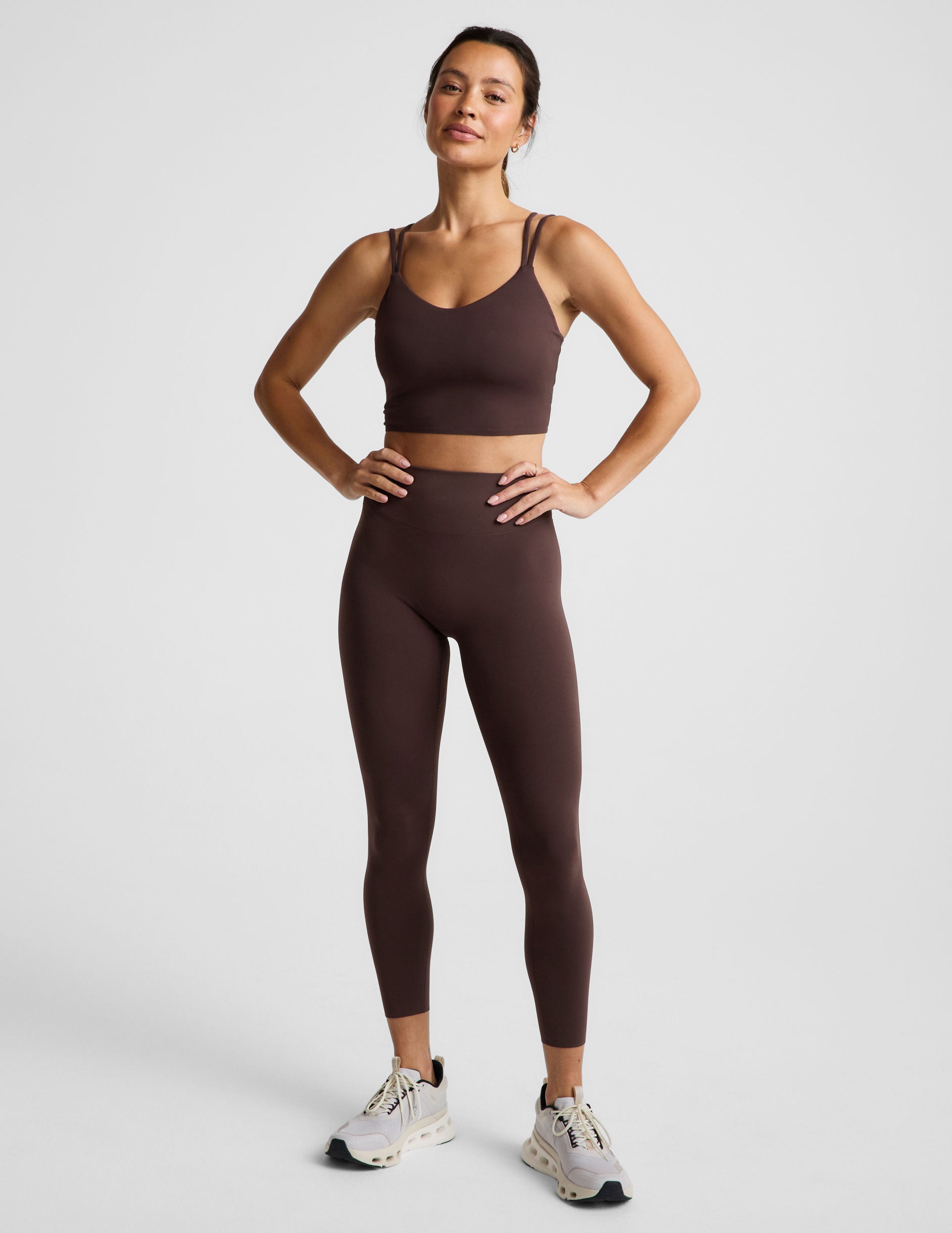 glowzone™ Strappy Cropped Tank - Cocoa Plum