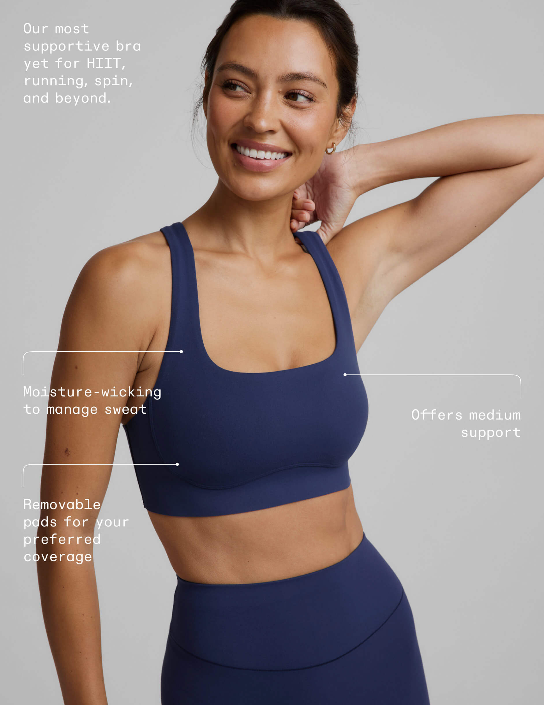glowzone™ Medium Impact Bra - Deep Ocean