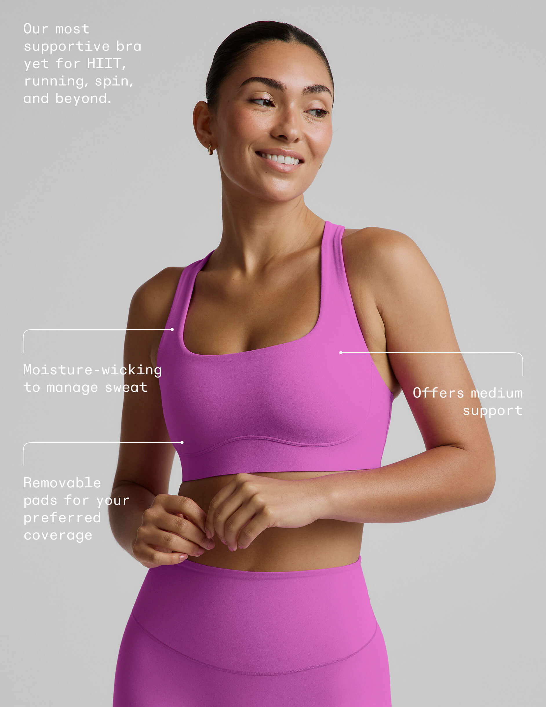 glowzone™ Medium Impact Bra - Electric Fuchsia