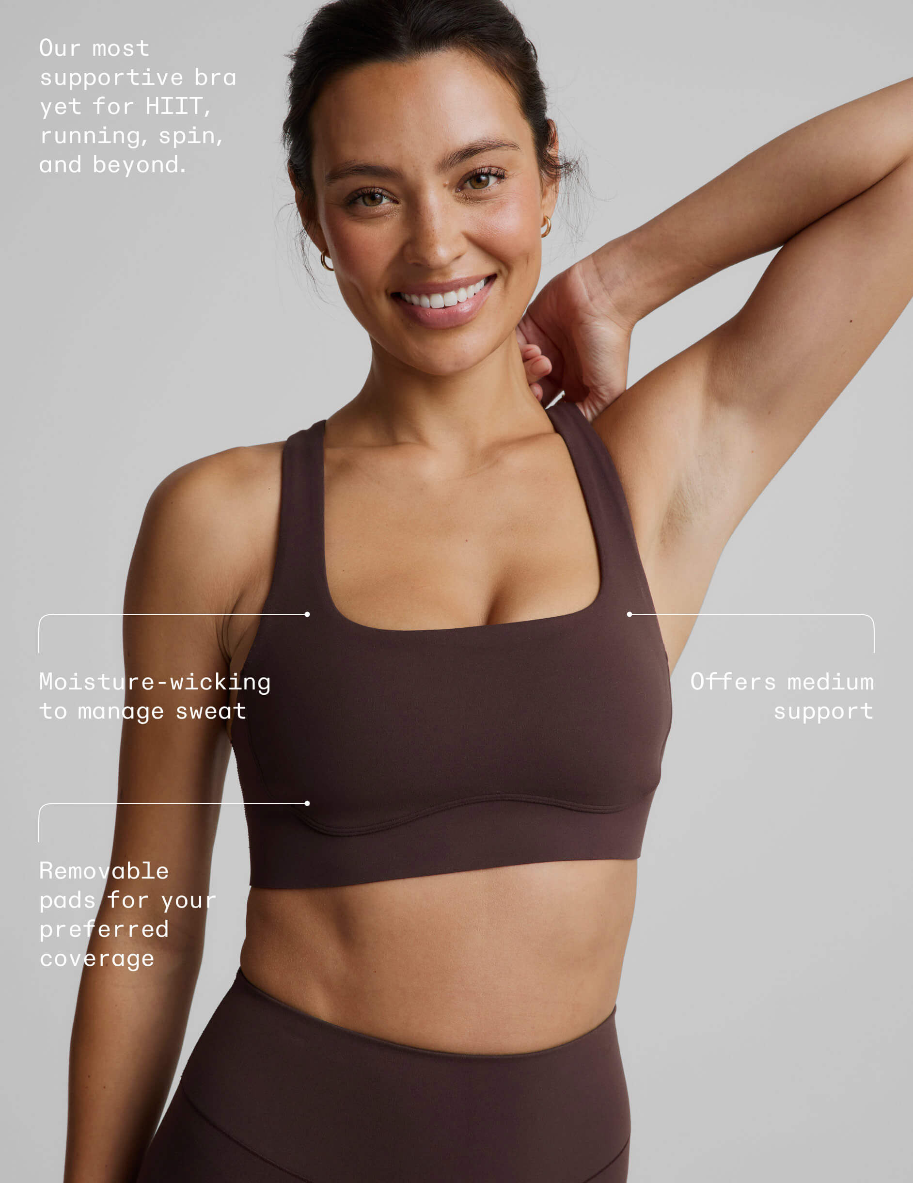 glowzone™ Medium Impact Bra - Cocoa Plum