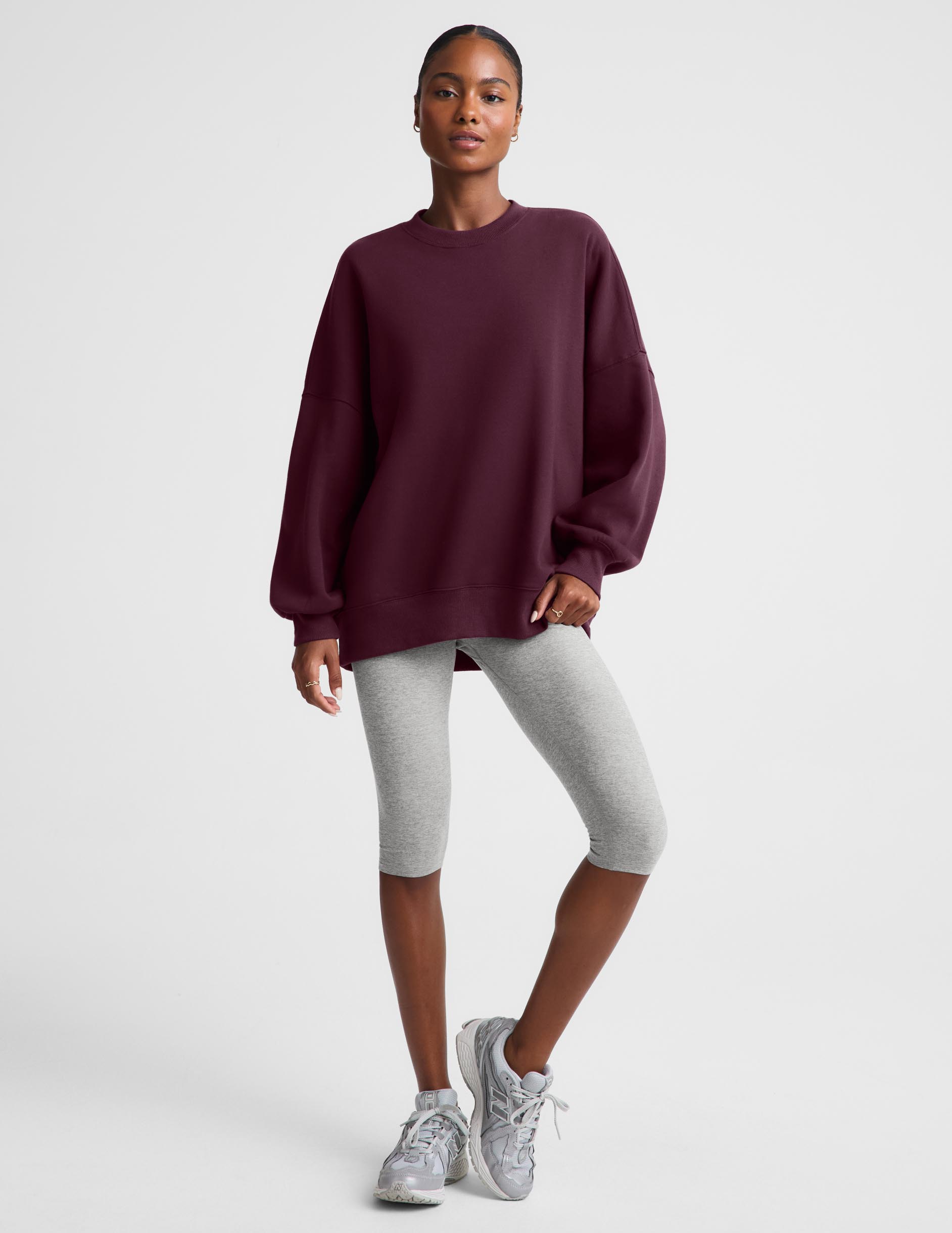 LuxeFleece 2.0™ Oversized Crewneck - Cabernet