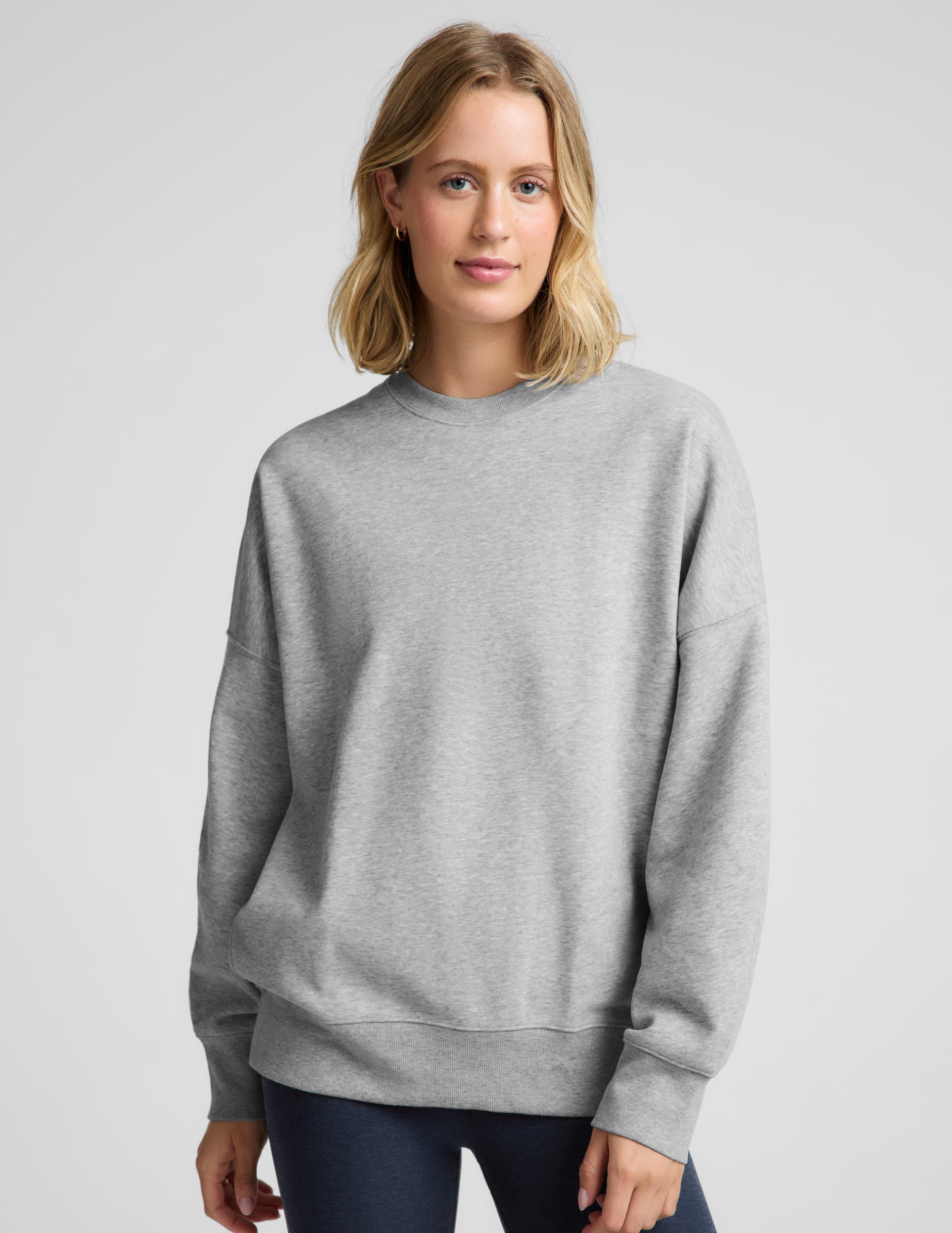 LuxeFleece 2.0™ Oversized Crewneck - Heather Gray