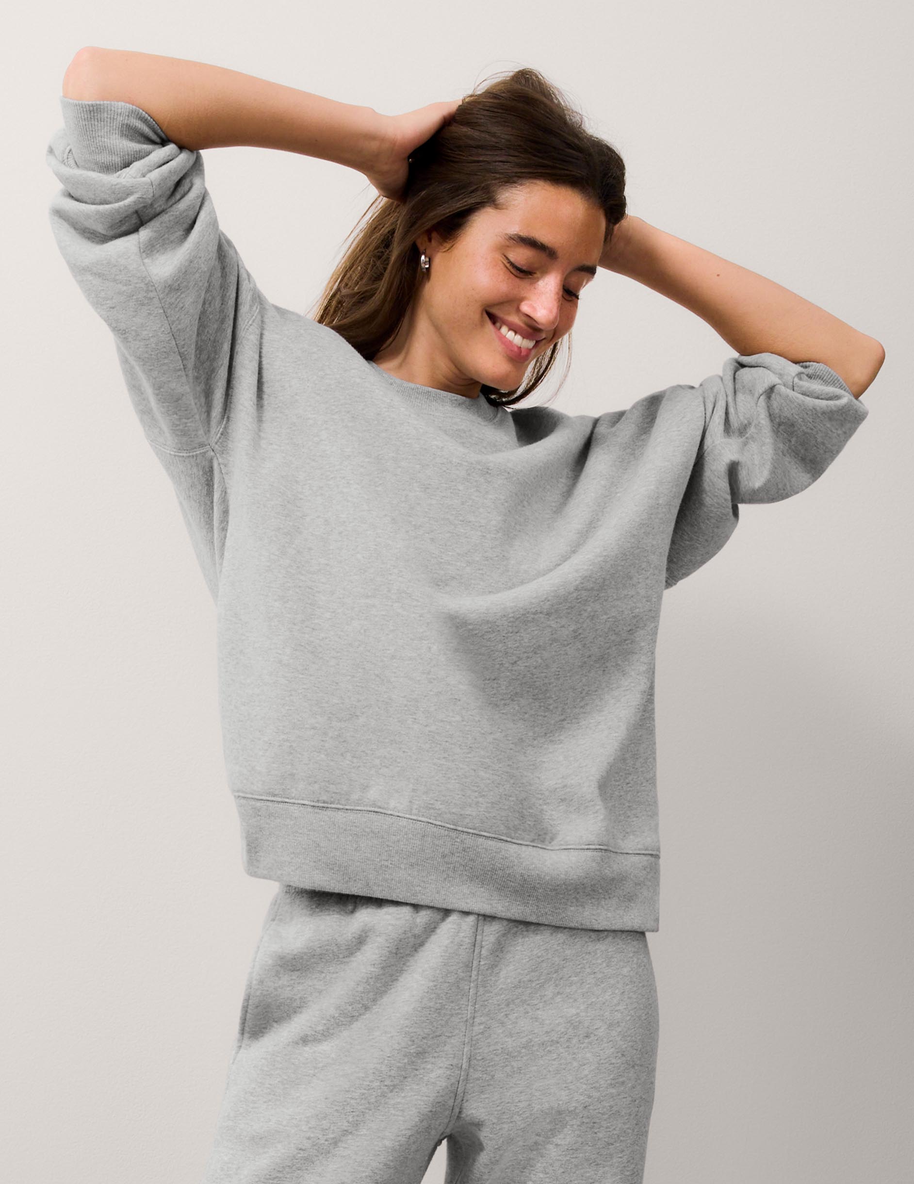 LuxeFleece 2.0™ Oversized Crewneck - Heather Gray
