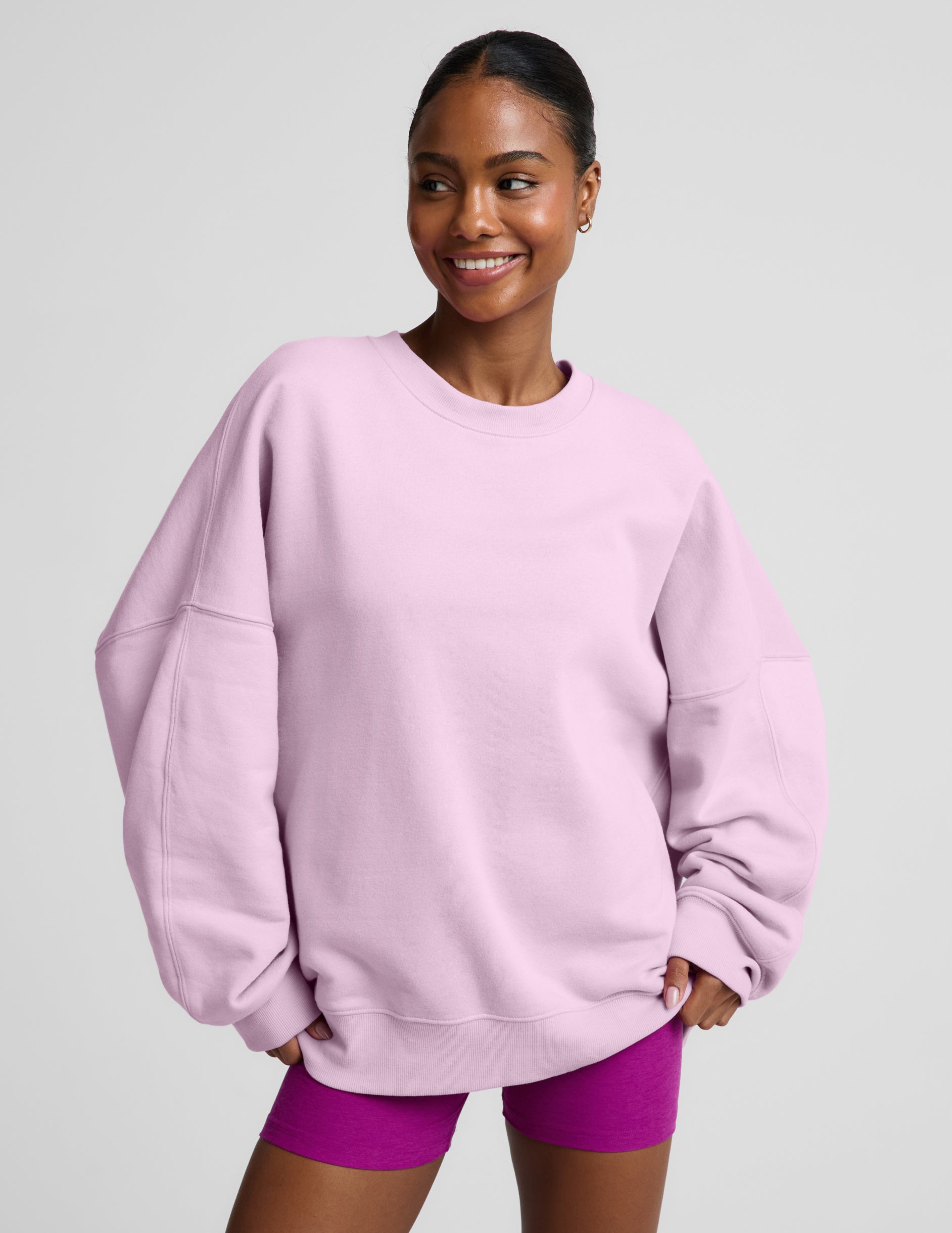 LuxeFleece 2.0™ Oversized Crewneck - Lavender Cream