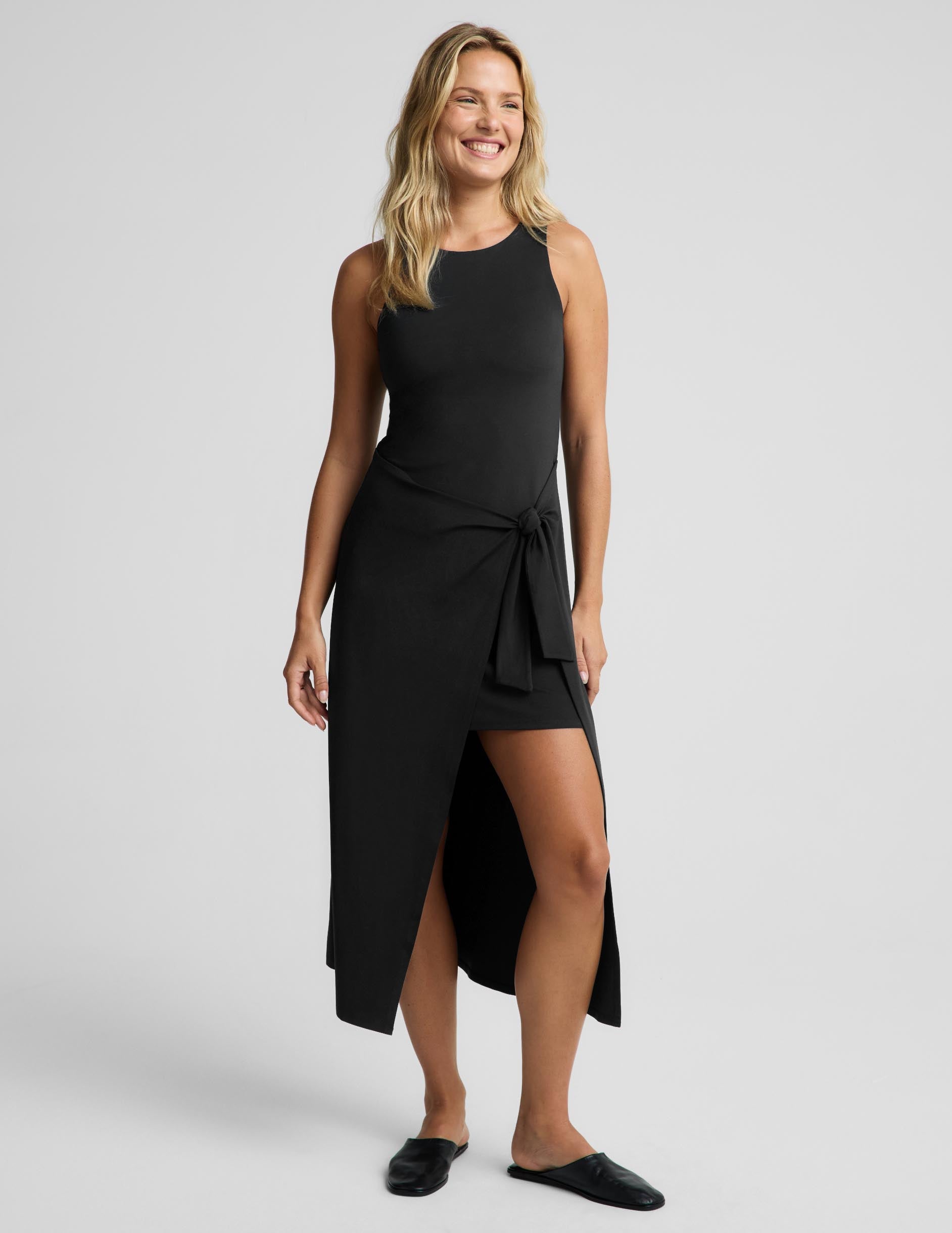That's A Wrap Midi Dress - Black