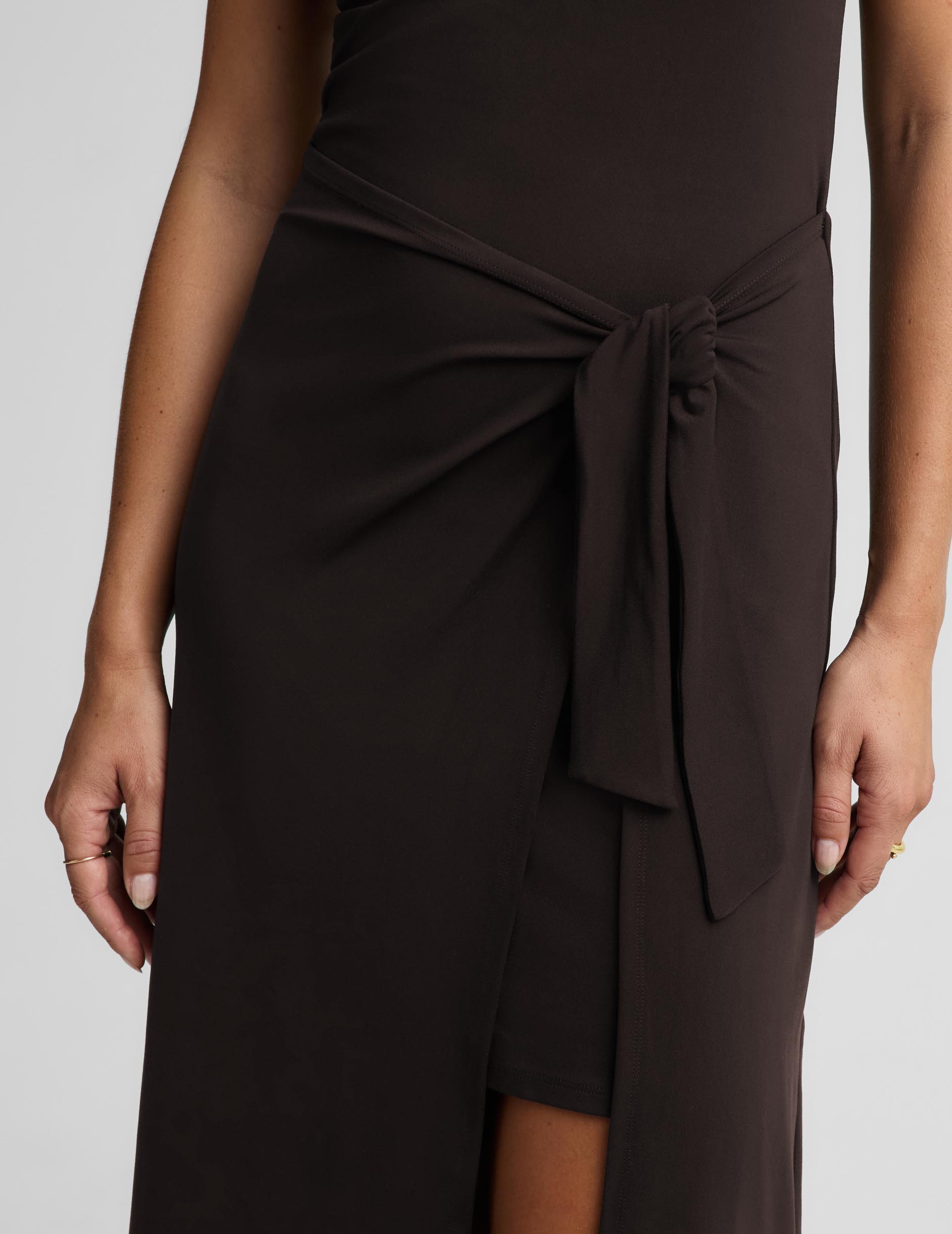 That's A Wrap Midi Dress - Dark Chocolate