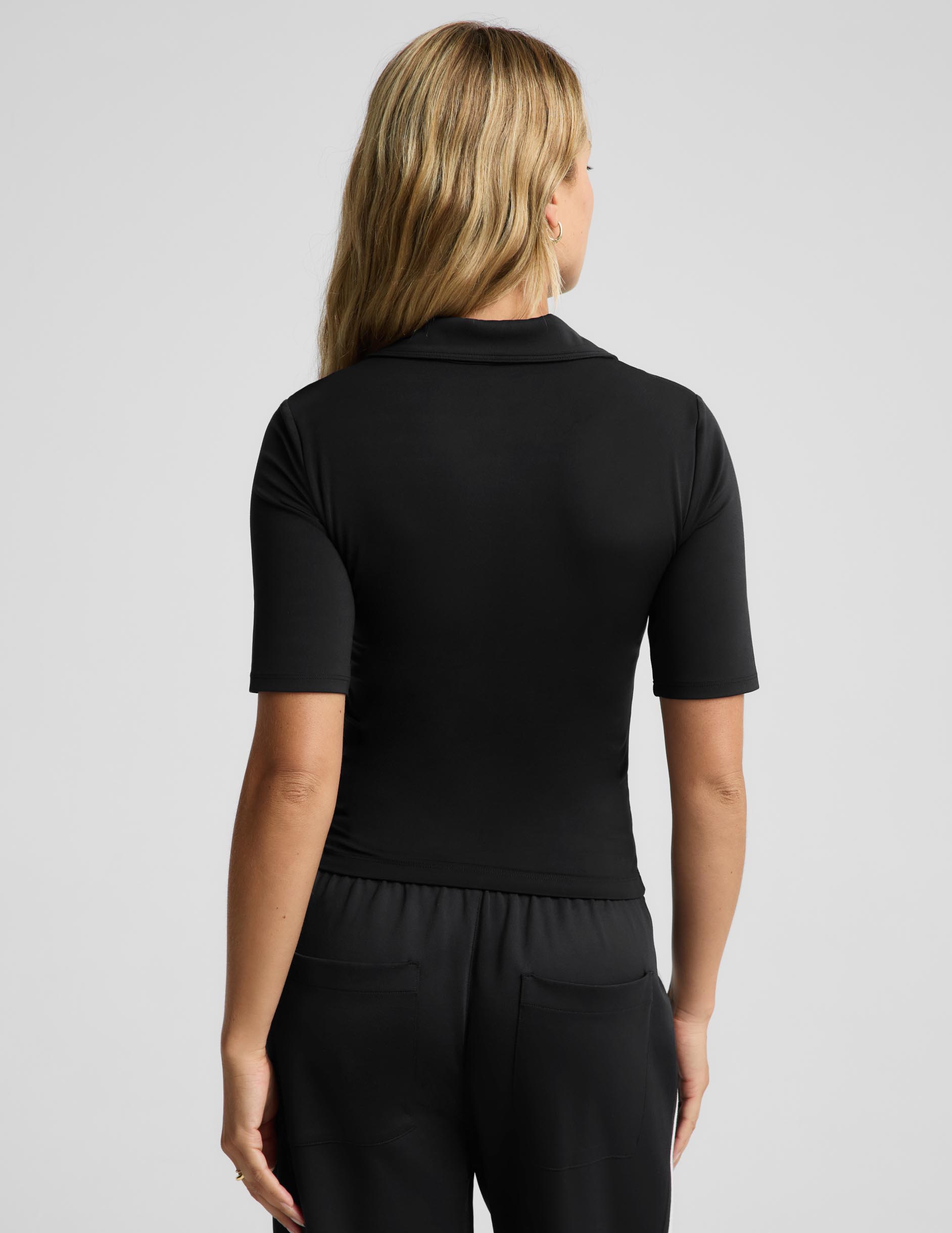 Sport Active V-Neck Polo - Black