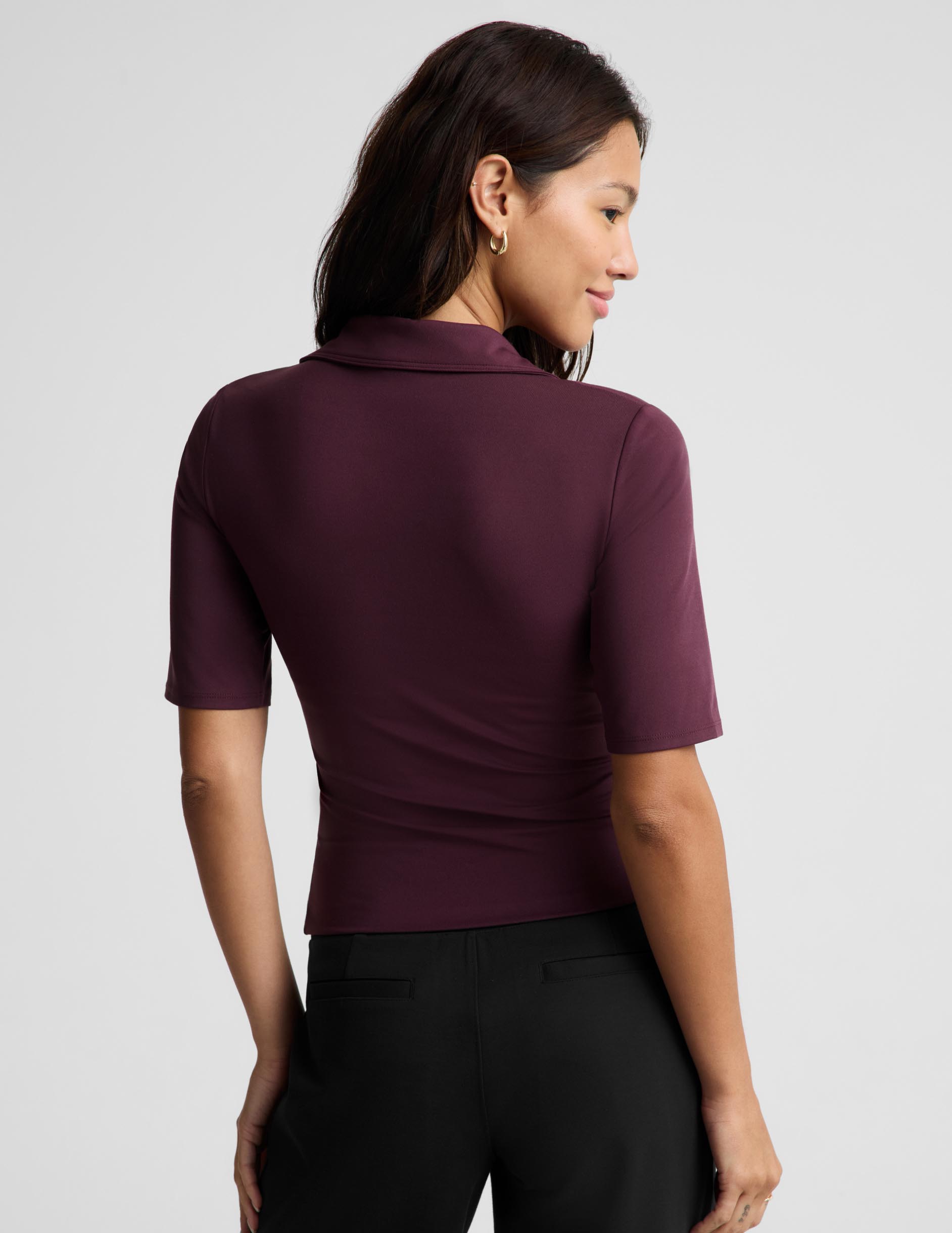 Sport Active V-Neck Polo - Cabernet