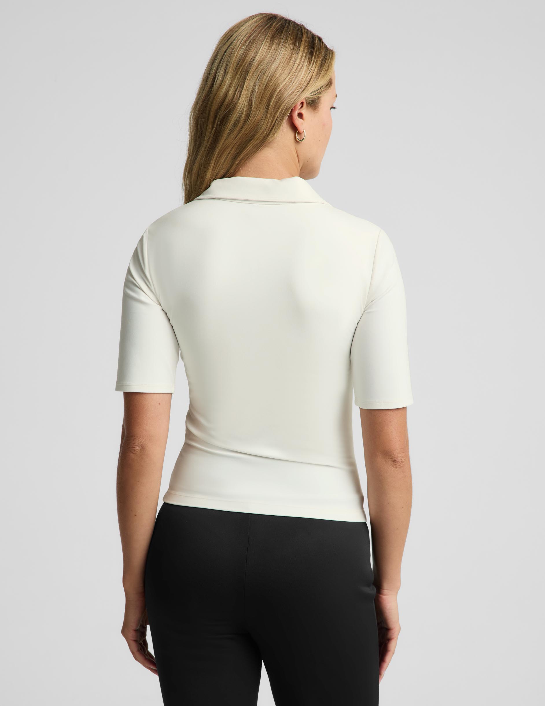 Sport Active V-Neck Polo - Sea Salt