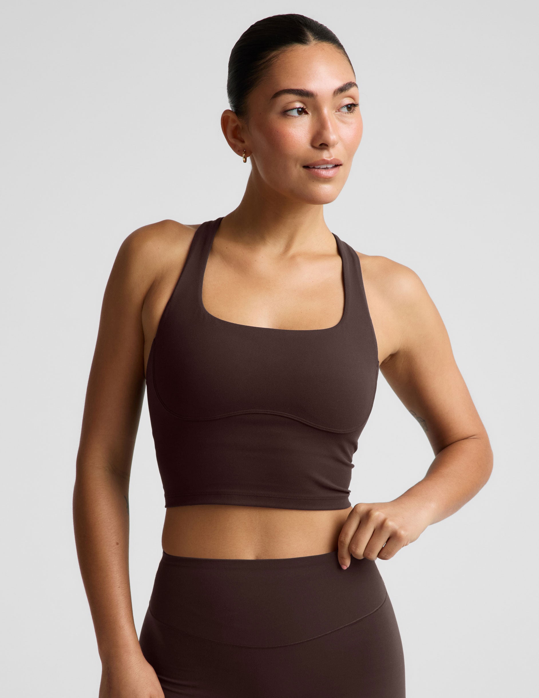 glowzone™ Medium Impact Cropped Tank - Cocoa Plum