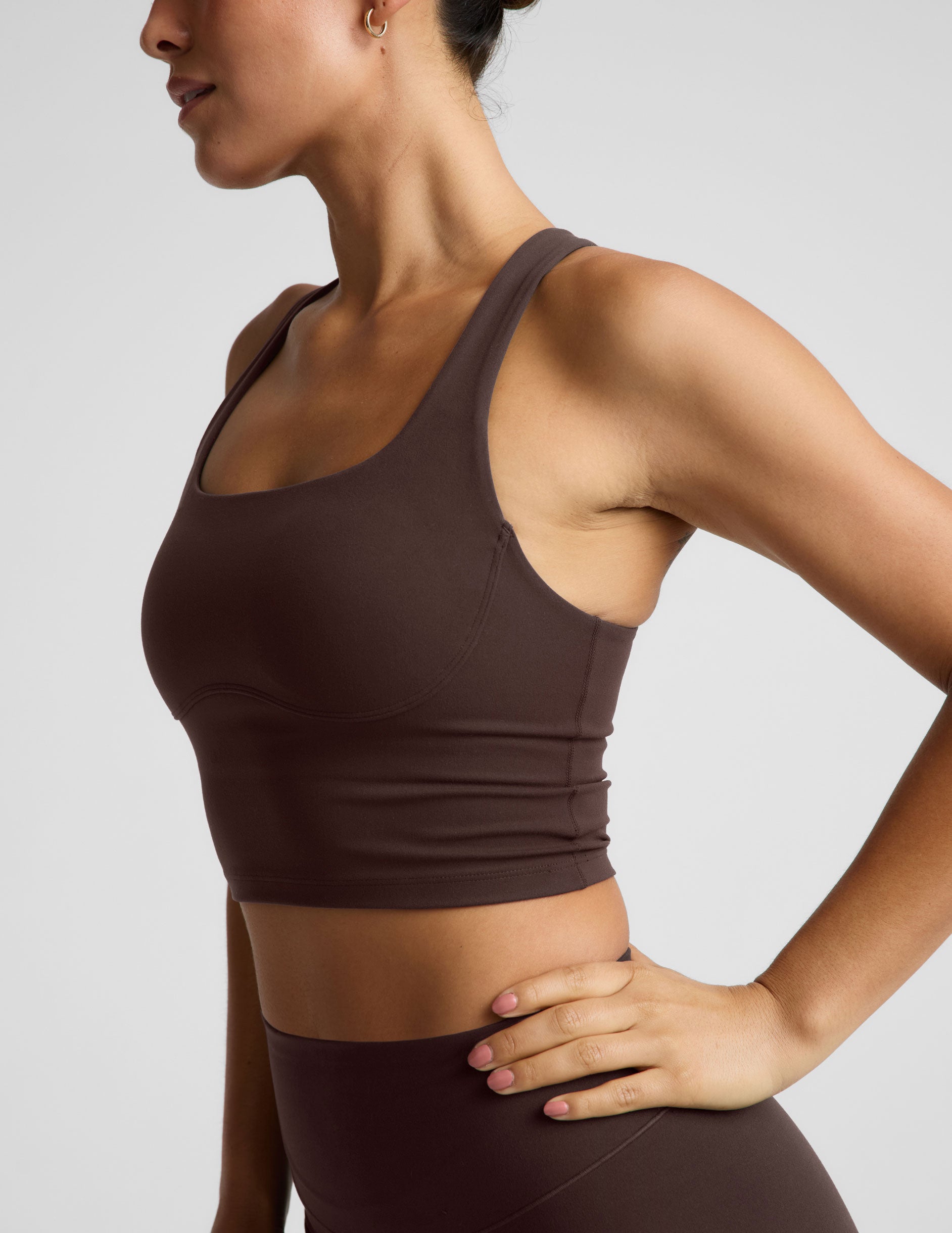 glowzone™ Medium Impact Cropped Tank - Cocoa Plum