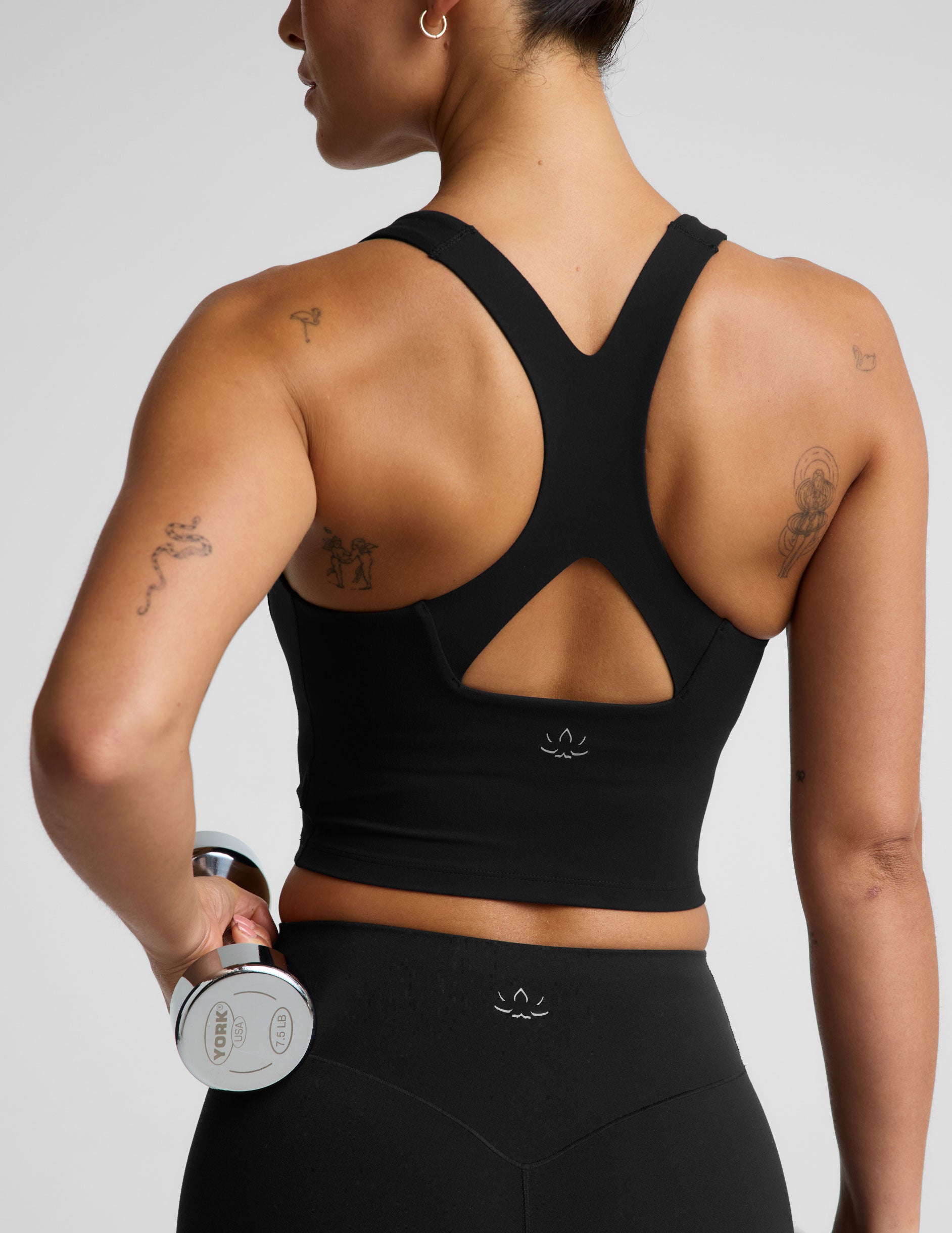 glowzone™ Medium Impact Cropped Tank - Pitch Black