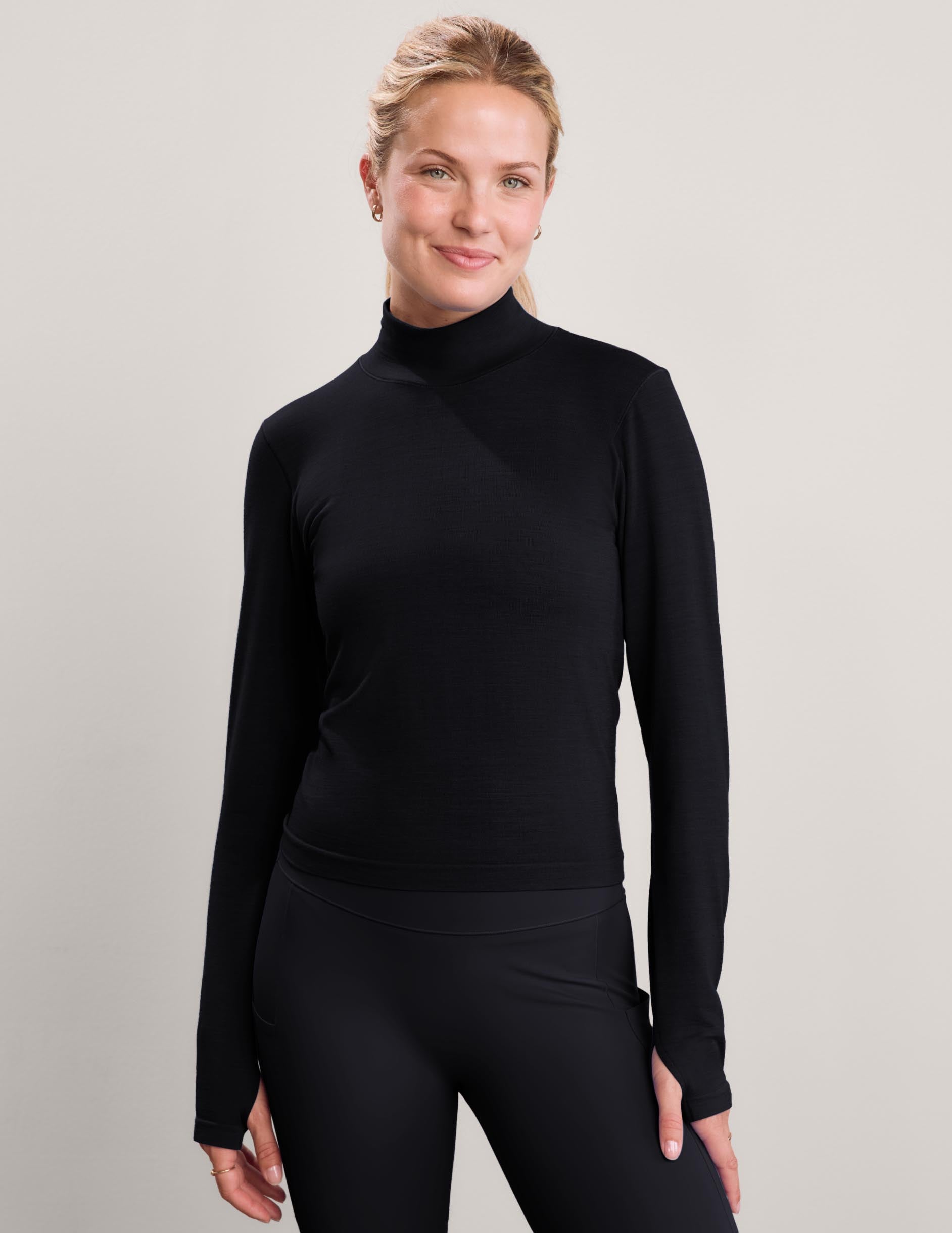 LuxeKnit Merino Wool Turtleneck - Black