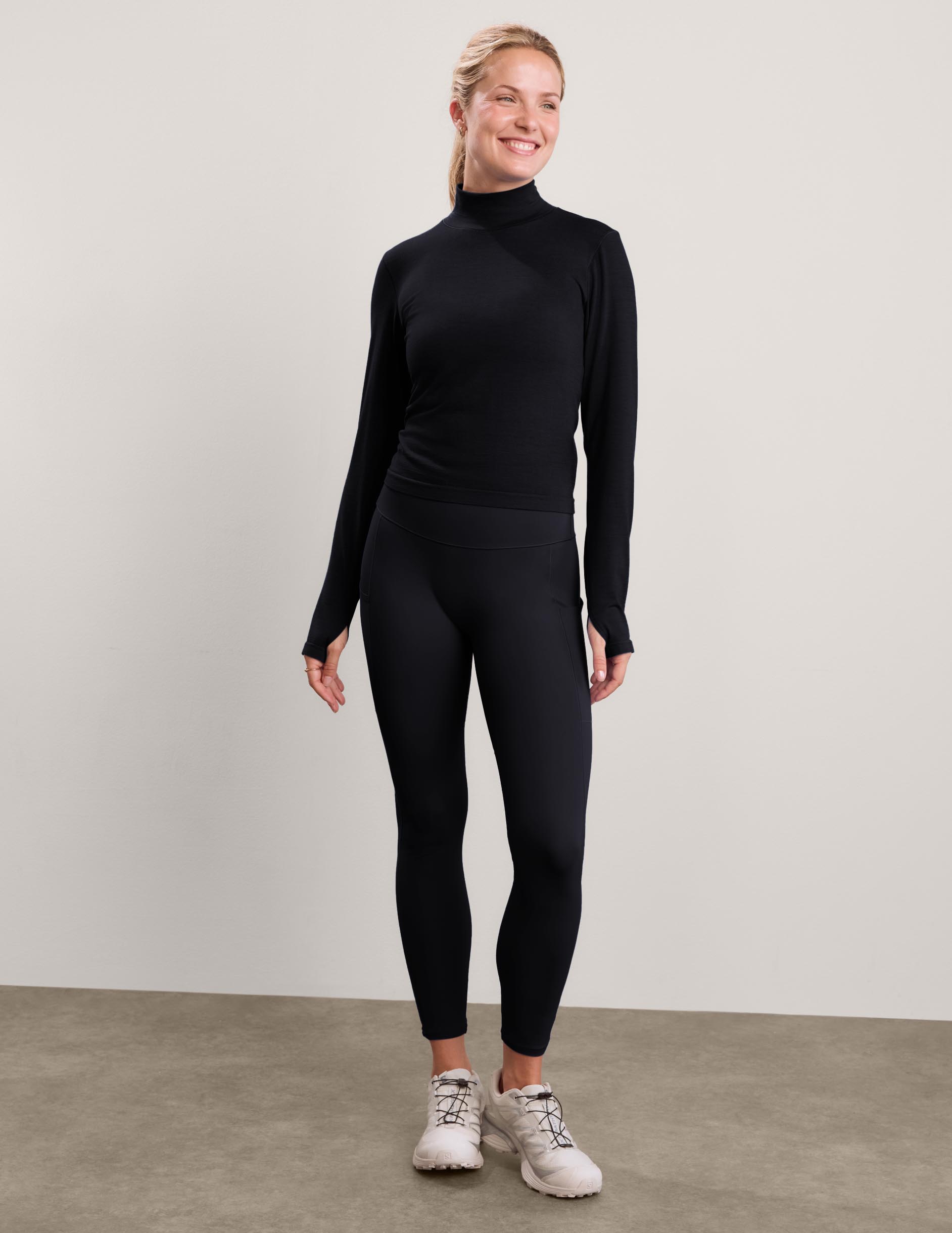 LuxeKnit Merino Wool Turtleneck - Black