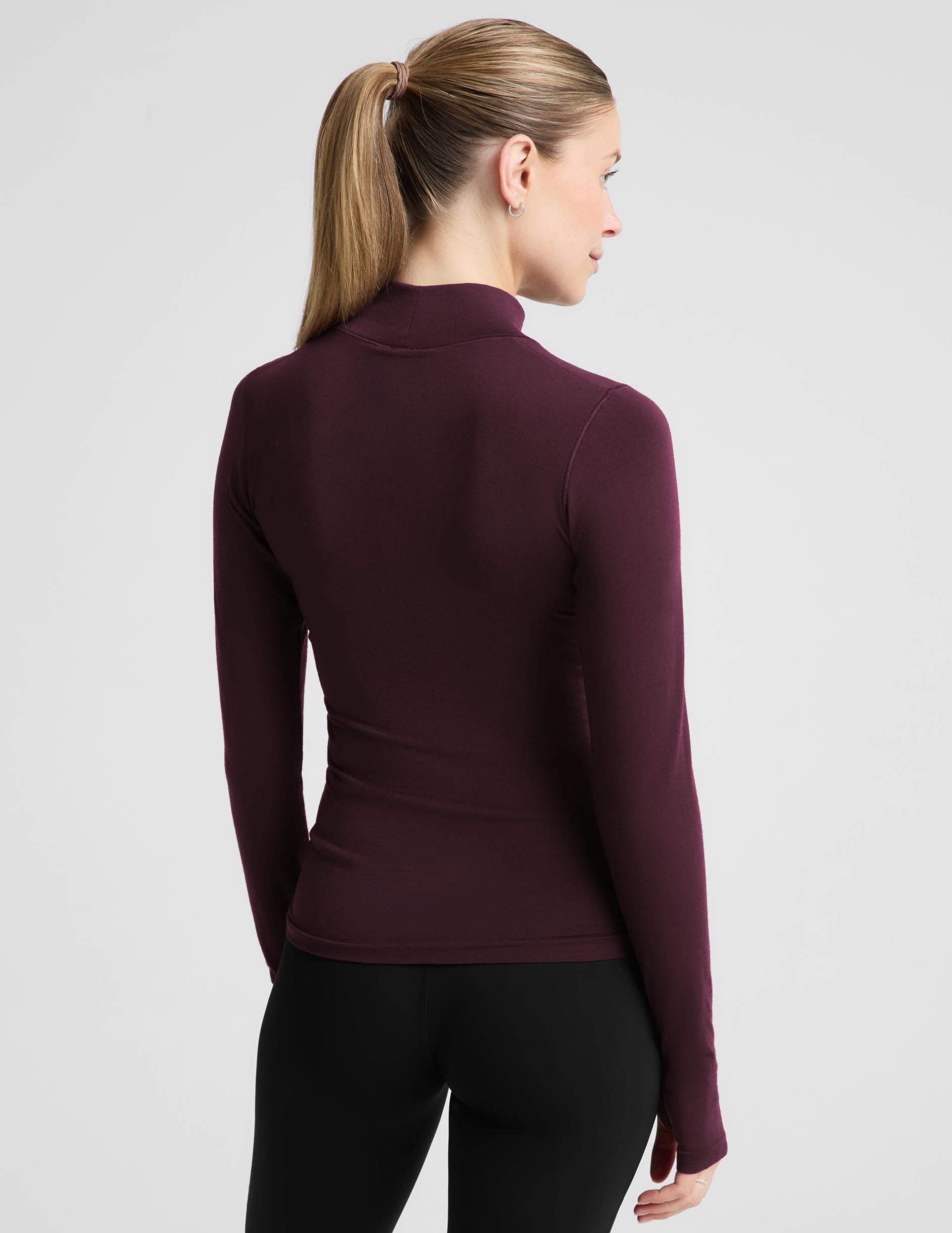LuxeKnit Merino Wool Turtleneck - Cabernet