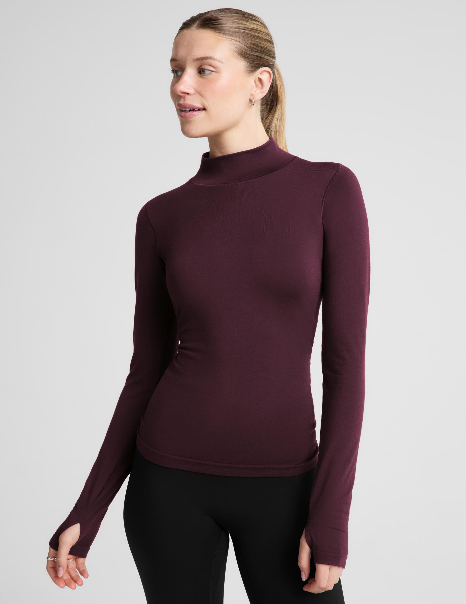 LuxeKnit Merino Wool Turtleneck - Cabernet