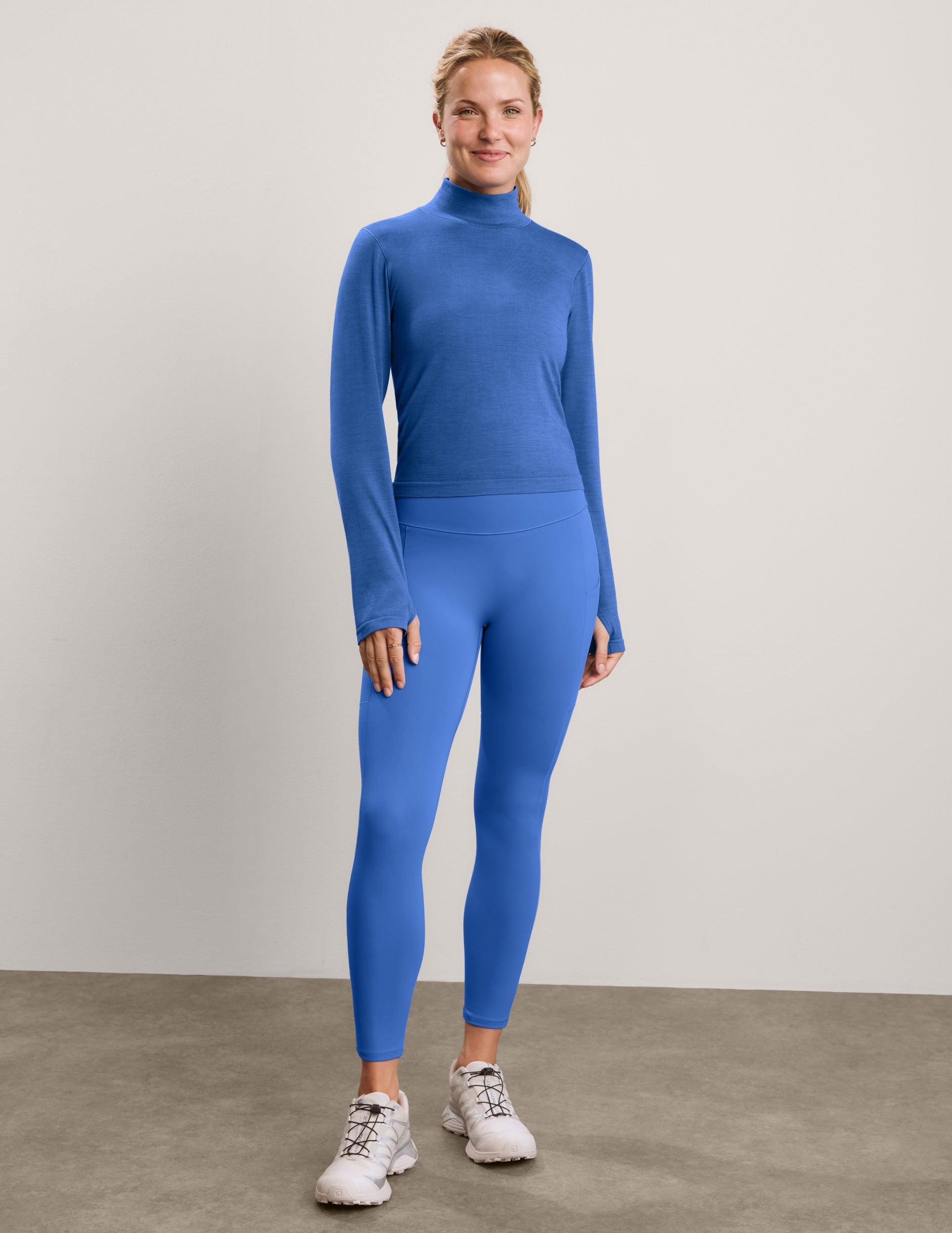 LuxeKnit Merino Wool Turtleneck - Mineral Blue