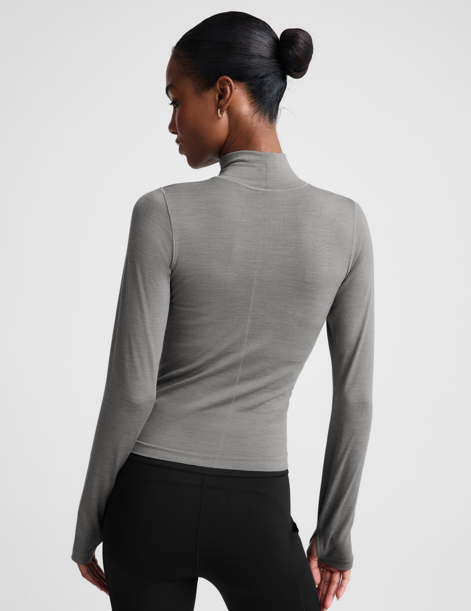 LuxeKnit Merino Wool Turtleneck - Storm Gray Heather