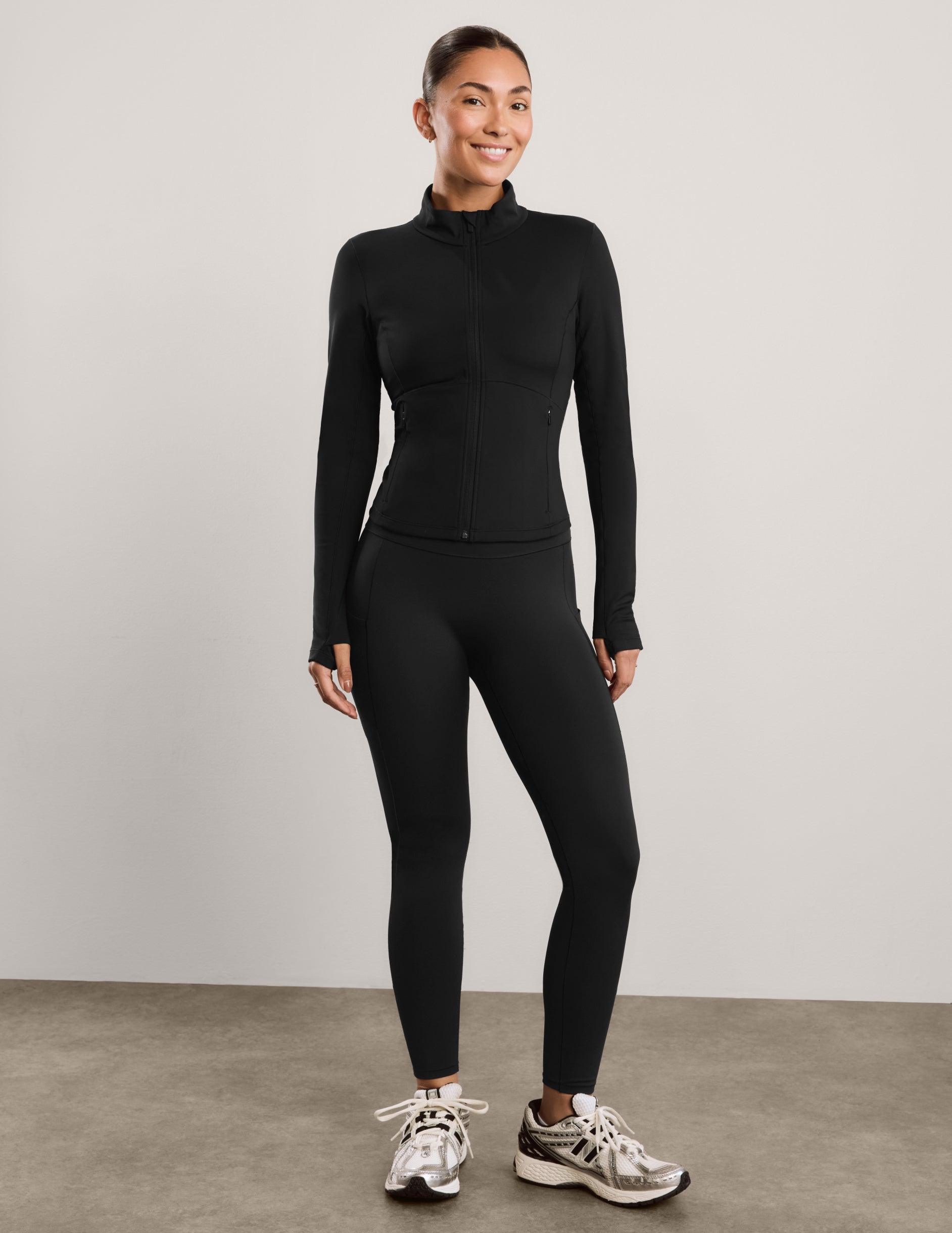 Pacer Fleece-Backed Full Zip Jacket - Black