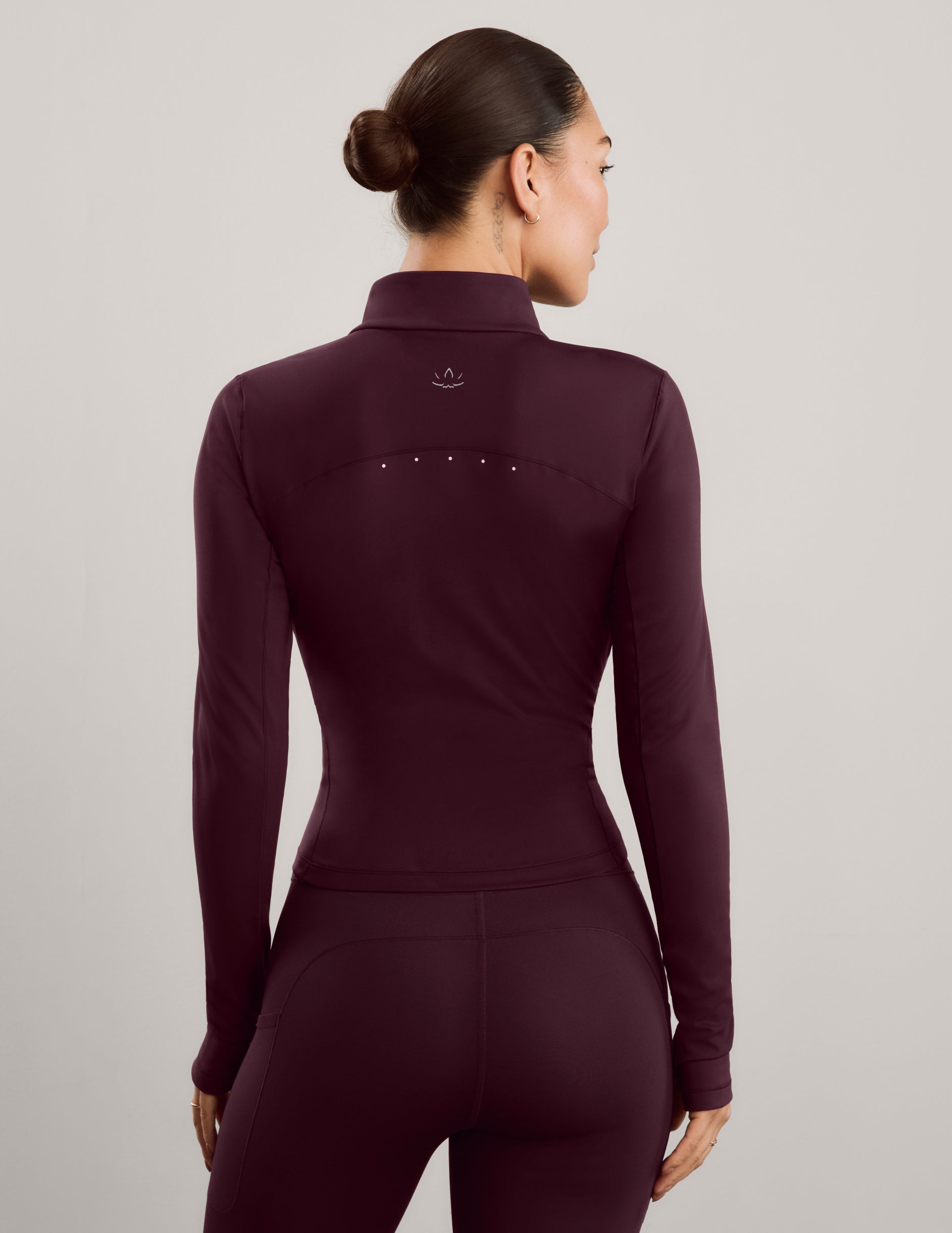 Pacer Fleece-Backed Full Zip Jacket - Cabernet