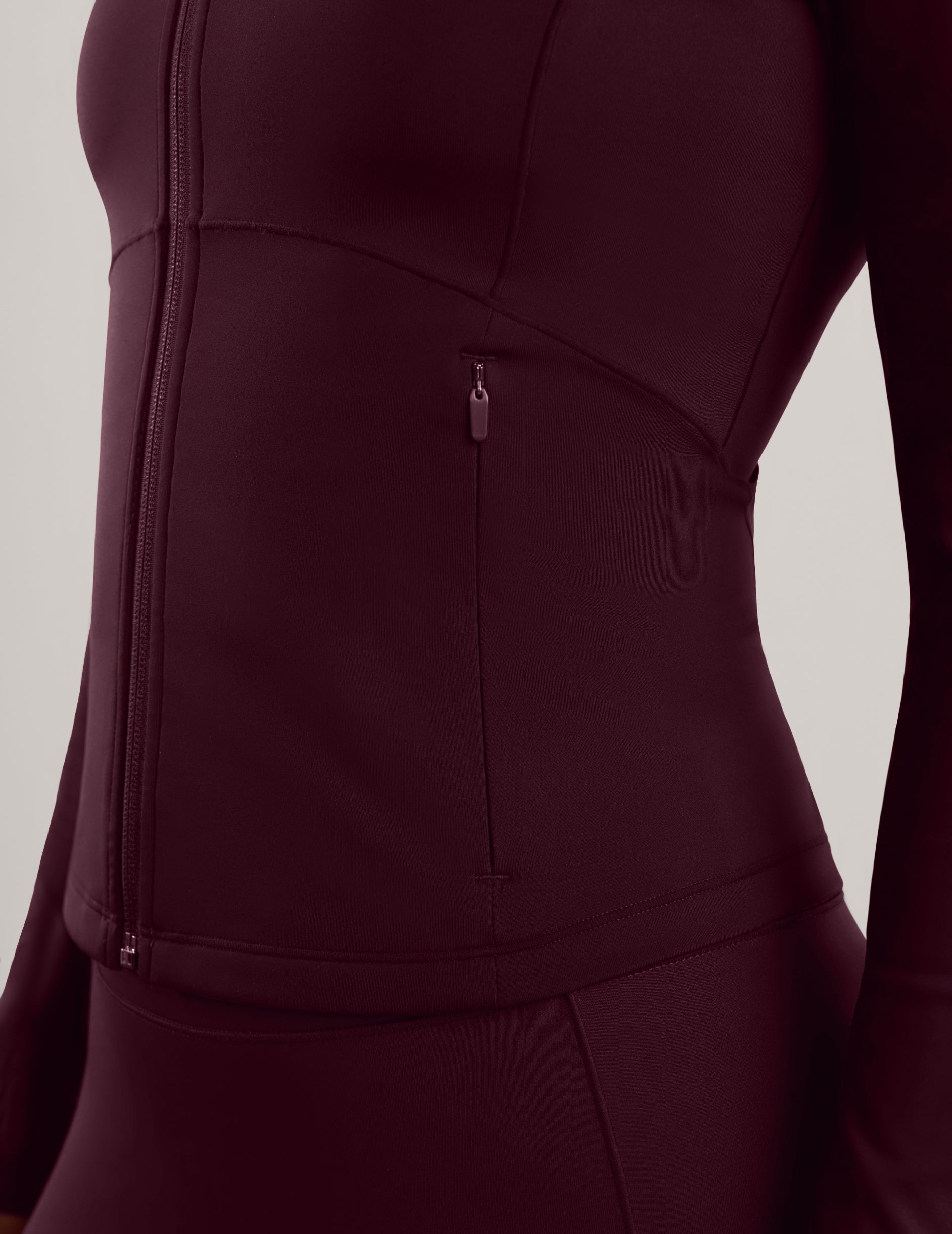Pacer Fleece-Backed Full Zip Jacket - Cabernet