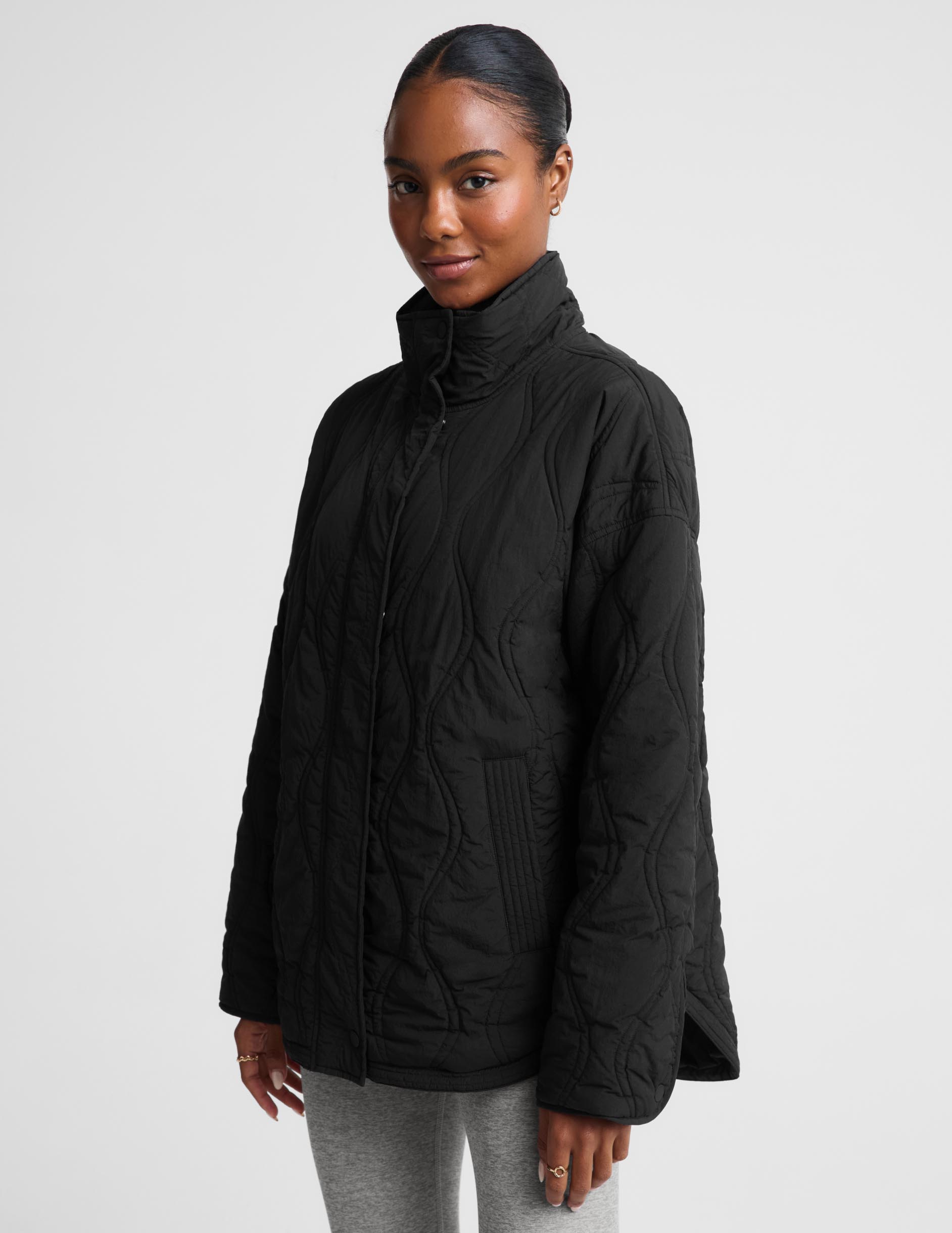 Roam Quilted Lightweight Jacket - Black