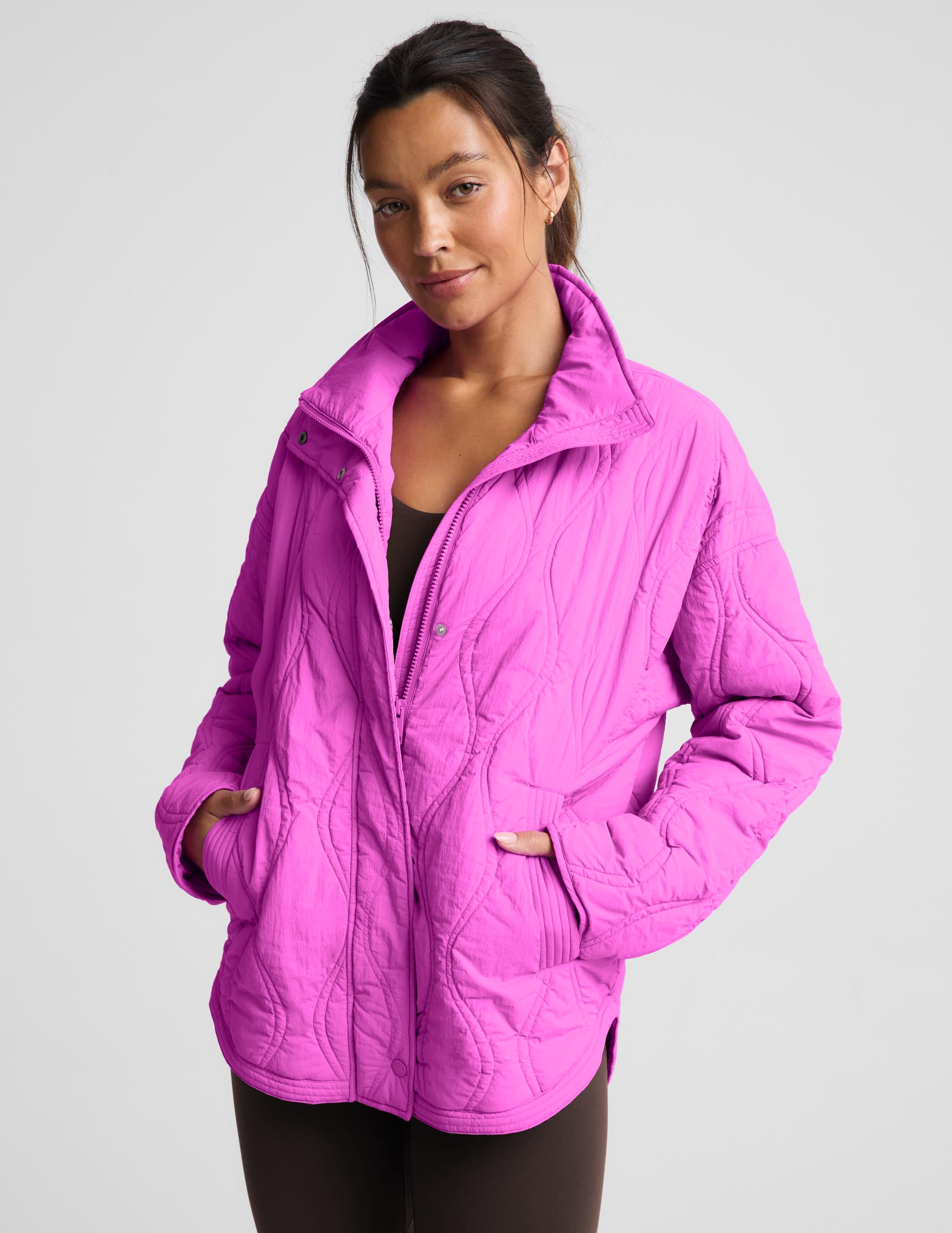Roam Quilted Lightweight Jacket - Electric Fuchsia