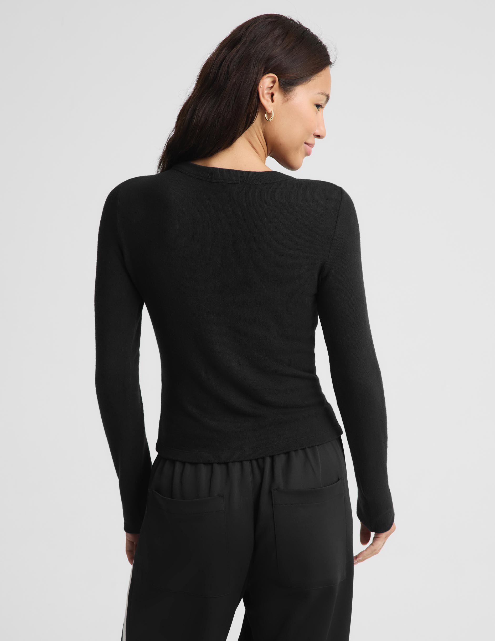 LuxeLayer Fitted Cardigan - Black