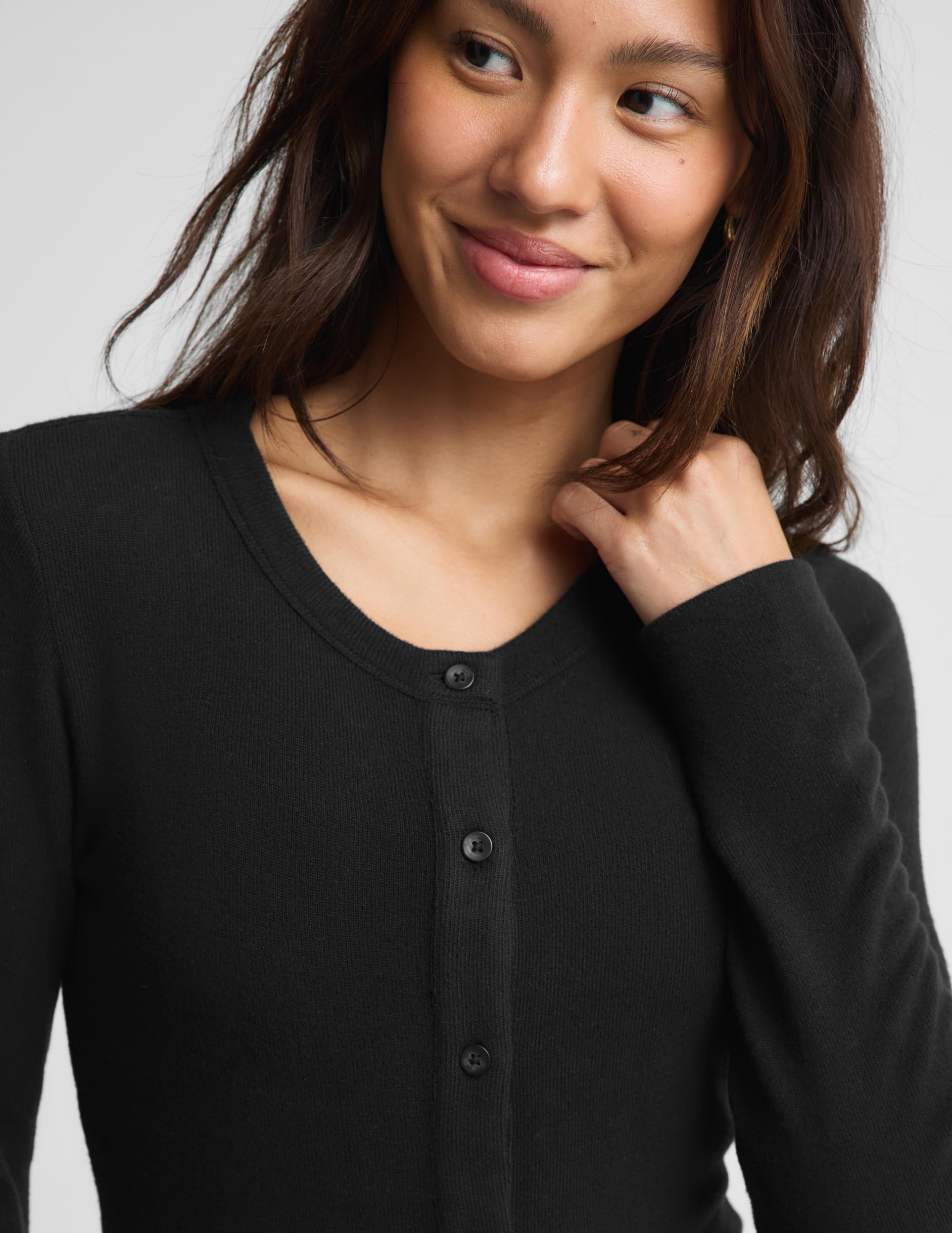 LuxeLayer Fitted Cardigan - Black