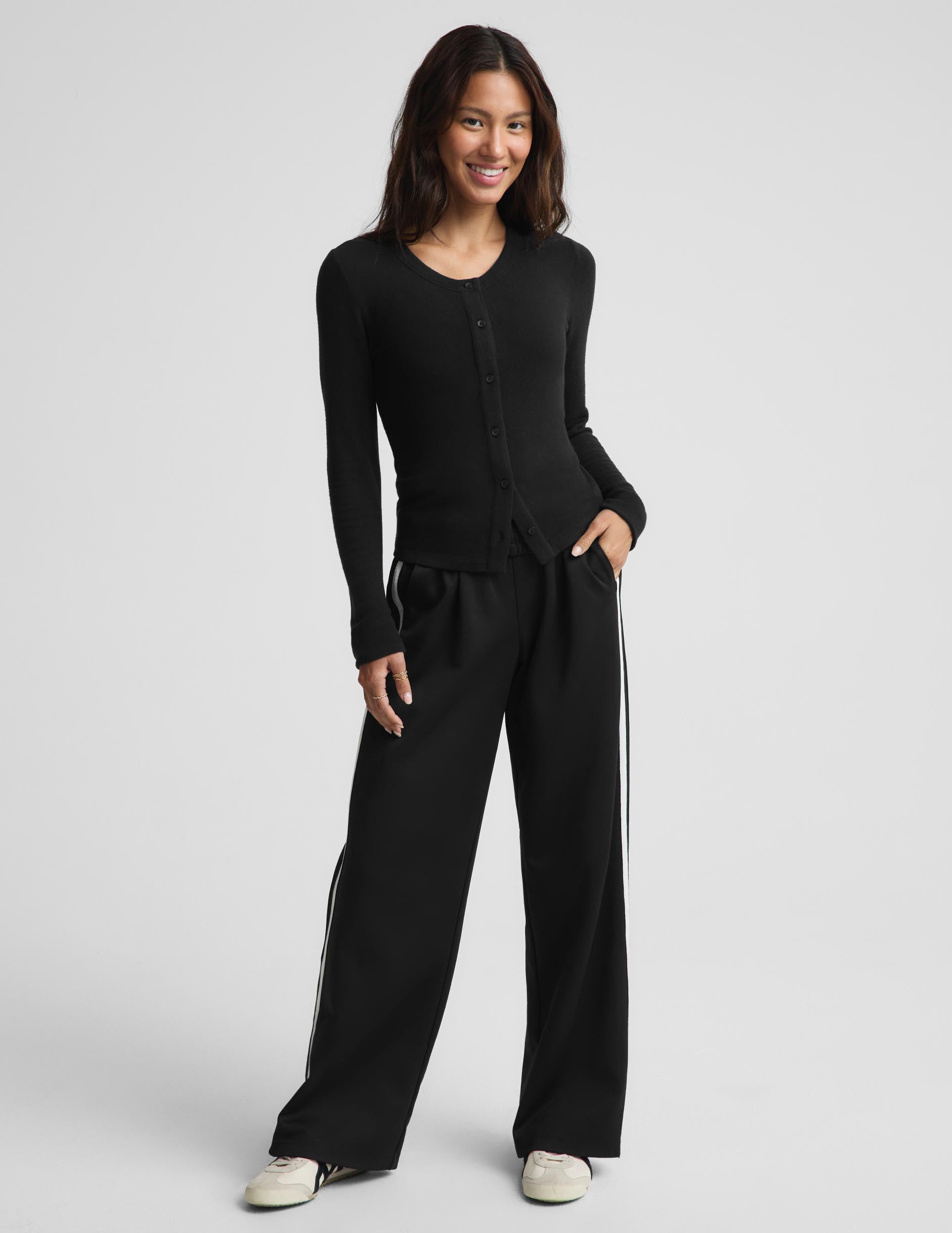 LuxeLayer Fitted Cardigan - Black