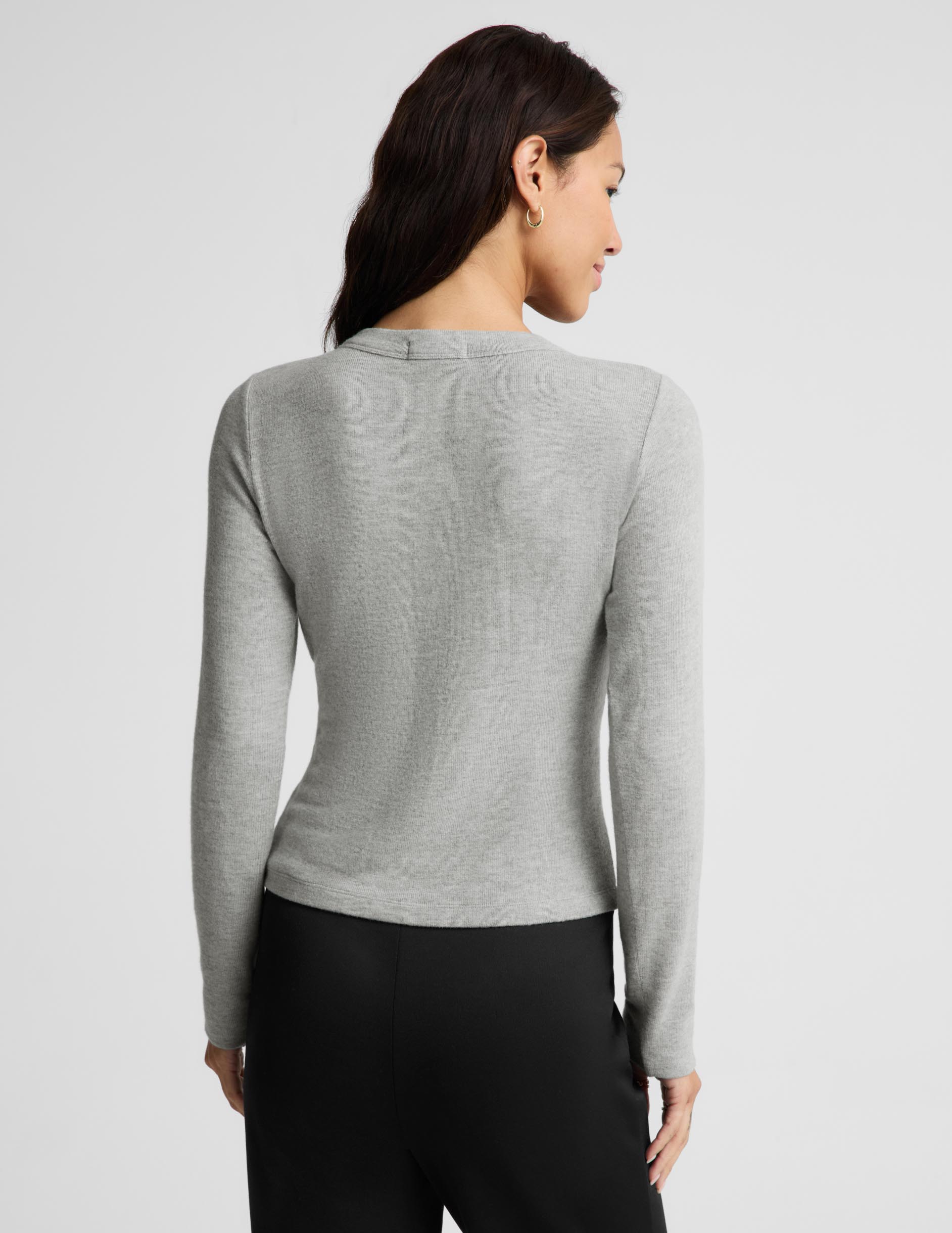 LuxeLayer Fitted Cardigan - Heather Gray