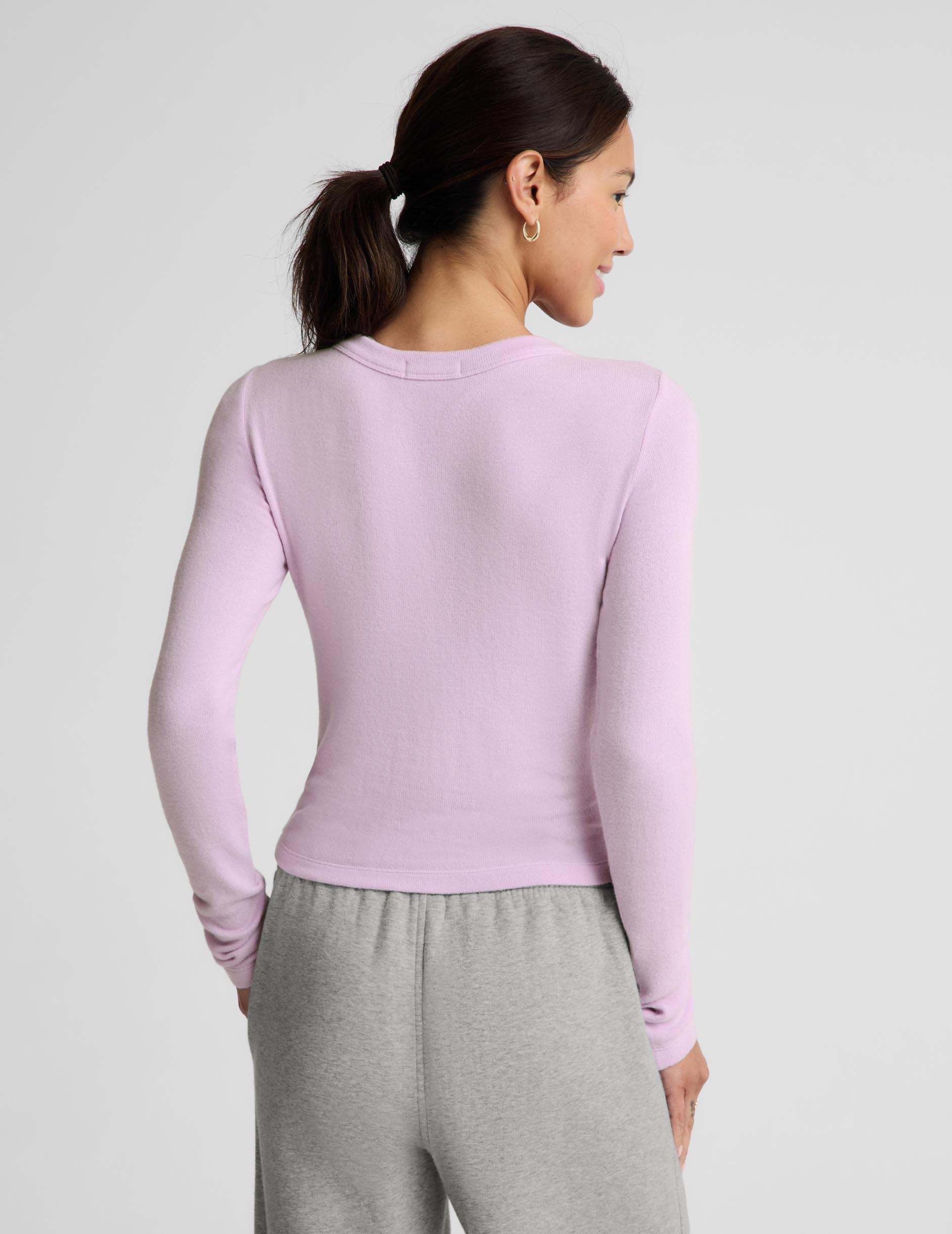 LuxeLayer Fitted Cardigan - Lavender Cream