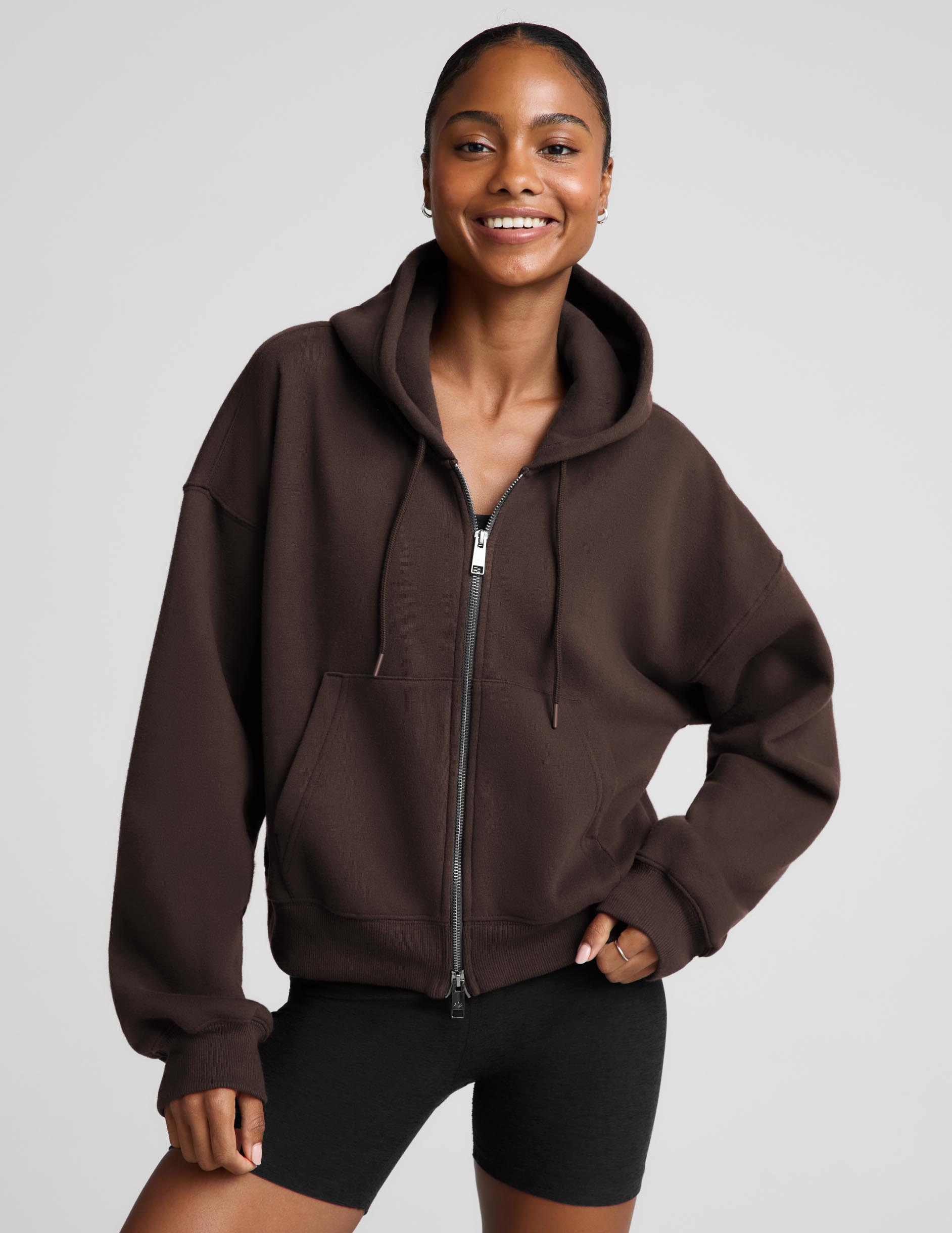 LuxeFleece 2.0 Hooded Full-Zip Jacket - Dark Chocolate