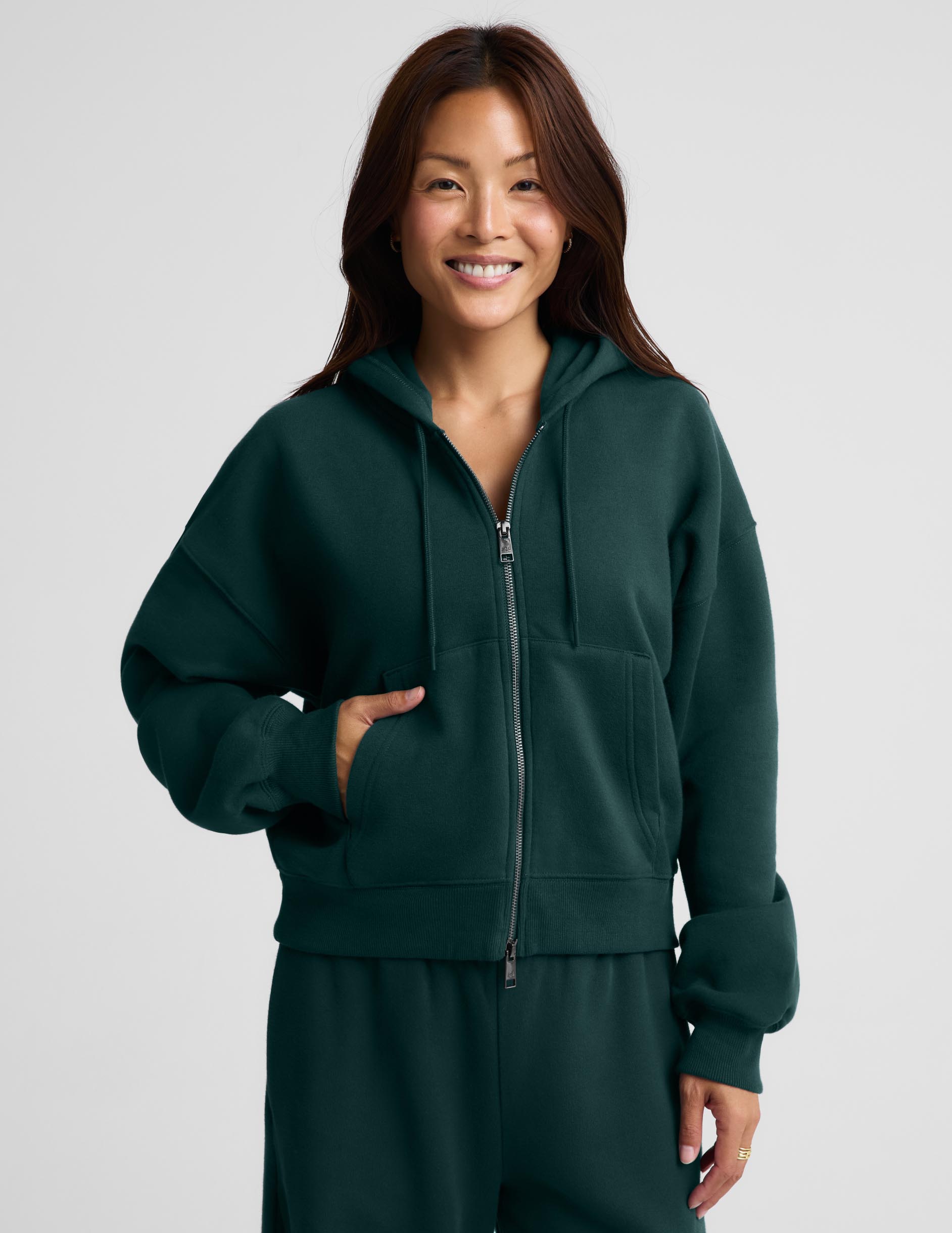 LuxeFleece 2.0™ Hooded Full-Zip Jacket - Dark Ivy