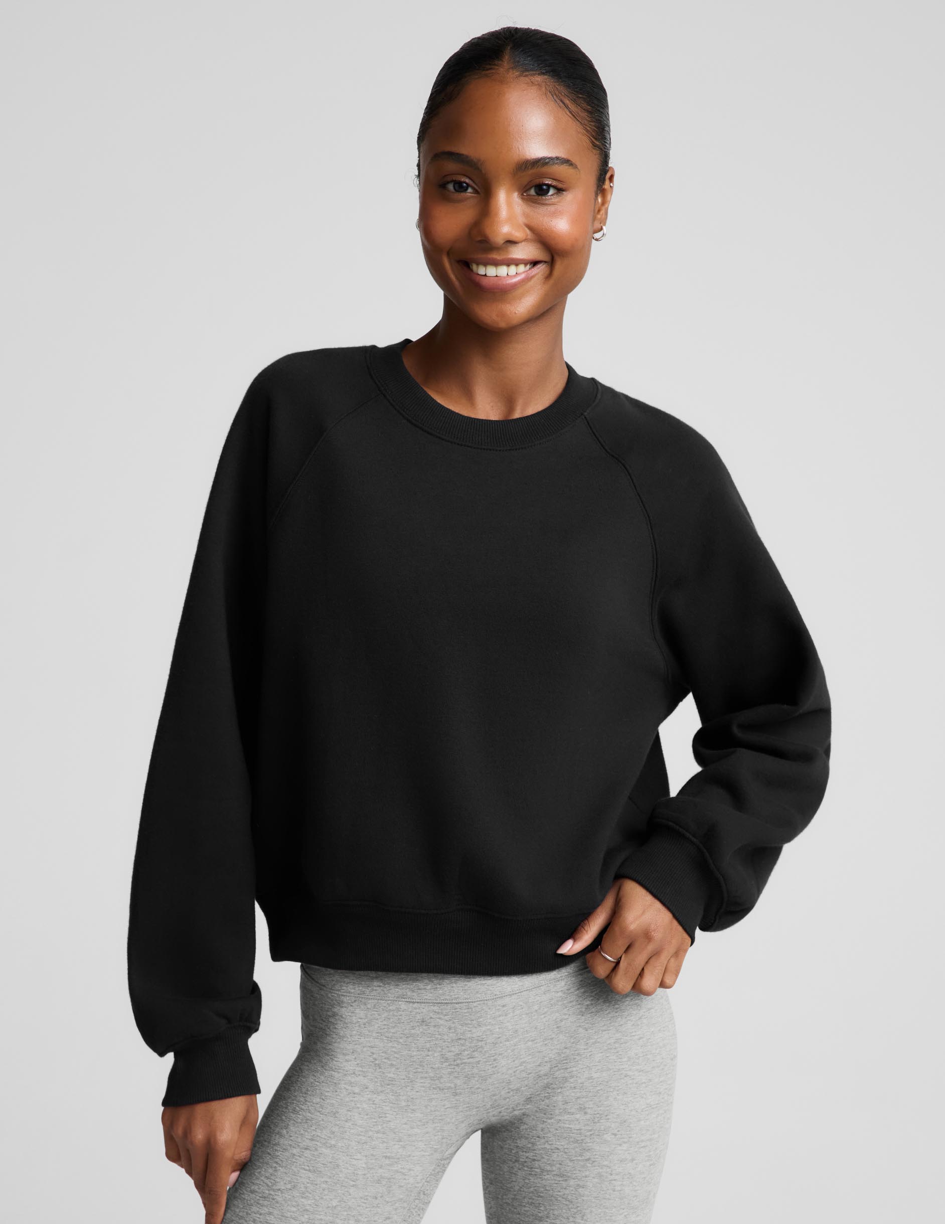 LuxeFleece 2.0™ Raglan Crewneck - Black
