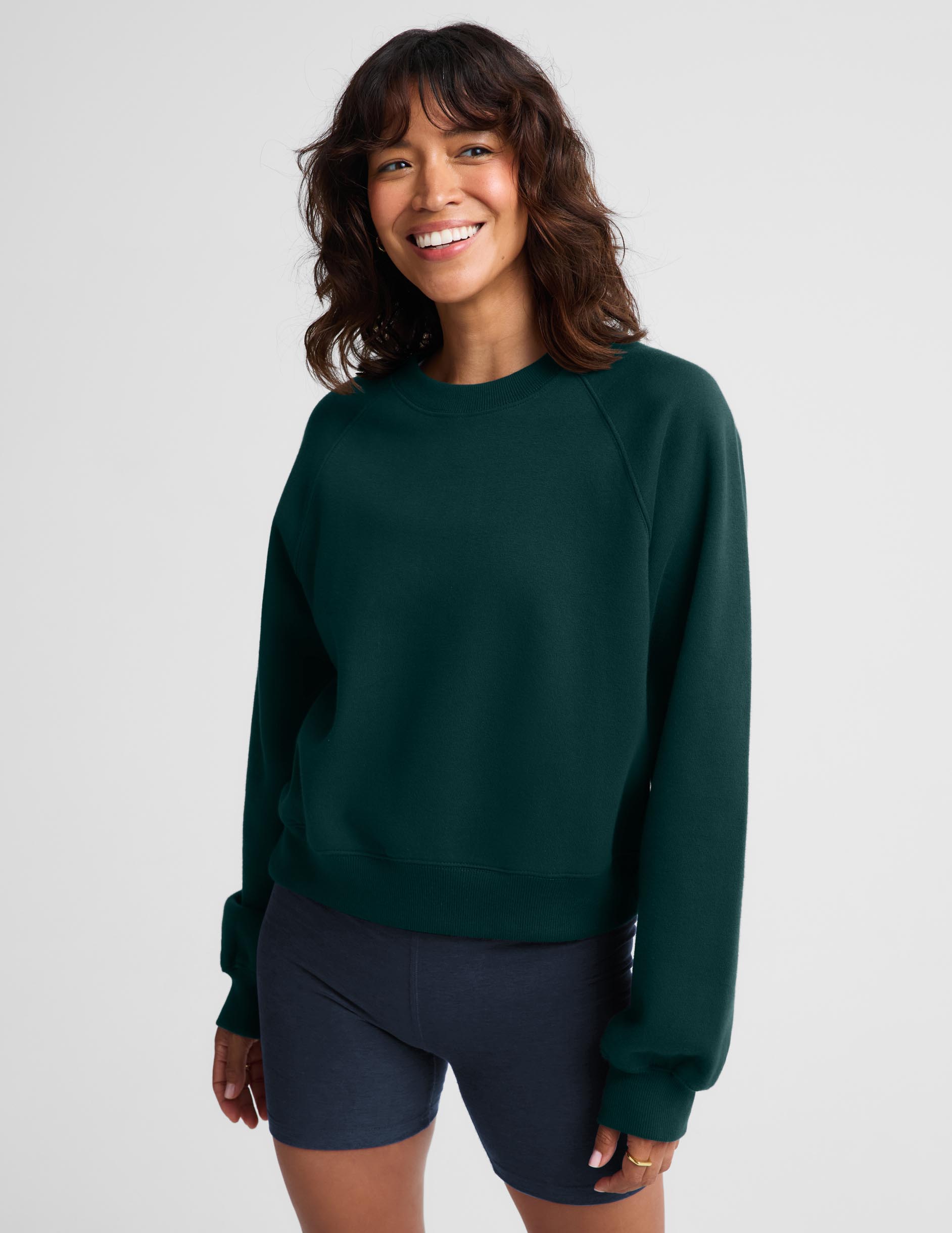 LuxeFleece 2.0™ Raglan Crewneck - Dark Ivy