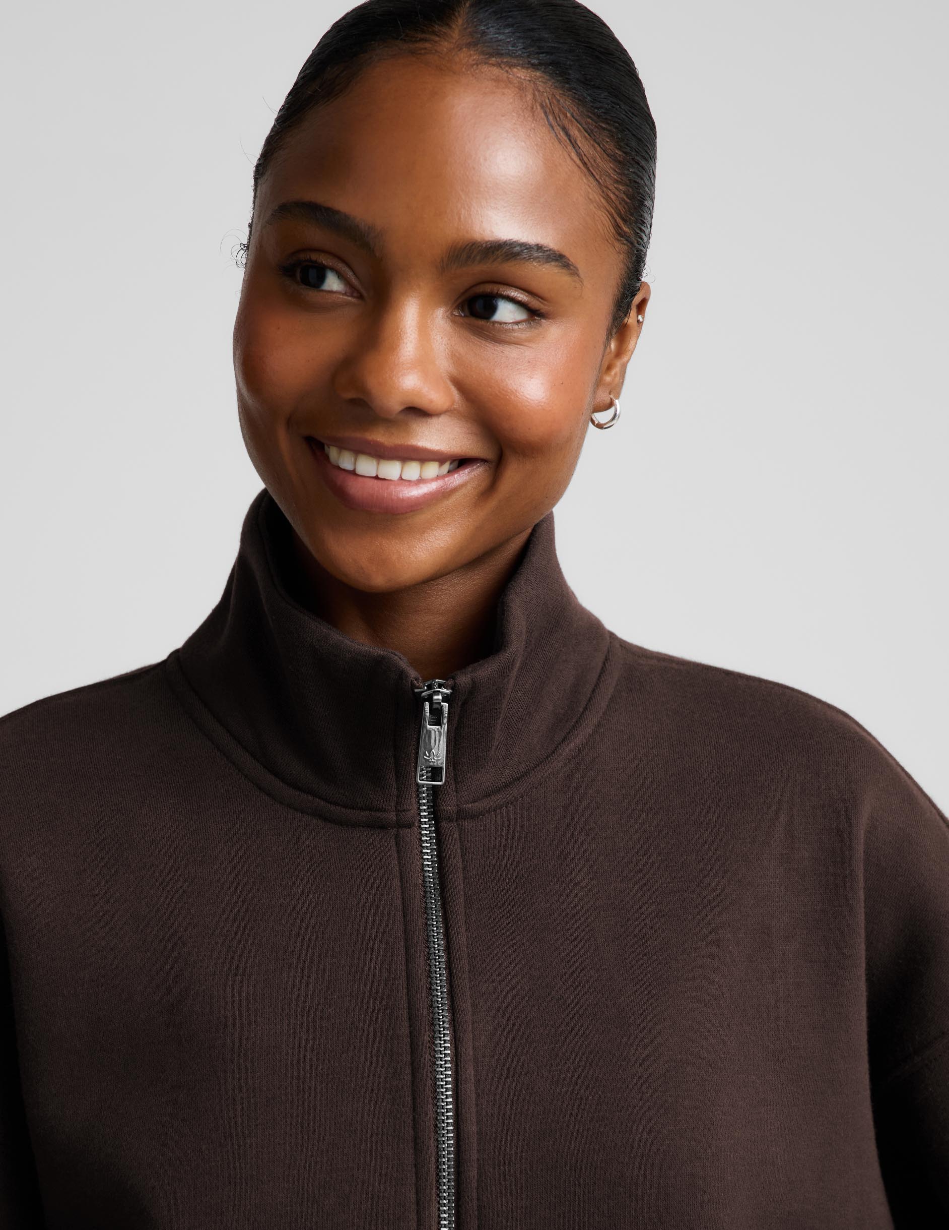 LuxeFleece 2.0™ Double Zip Jacket - Dark Chocolate