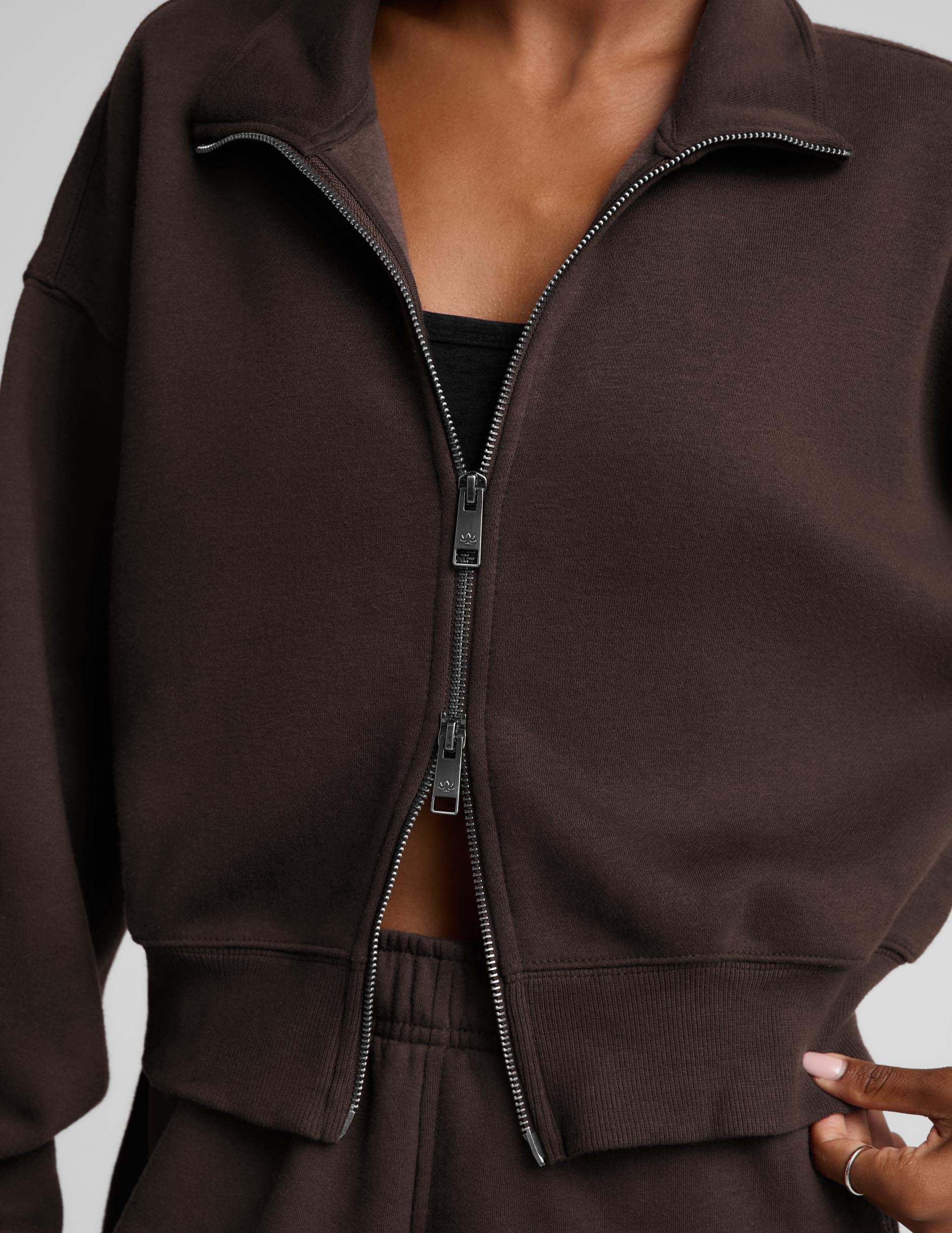 LuxeFleece 2.0™ Double Zip Jacket - Dark Chocolate