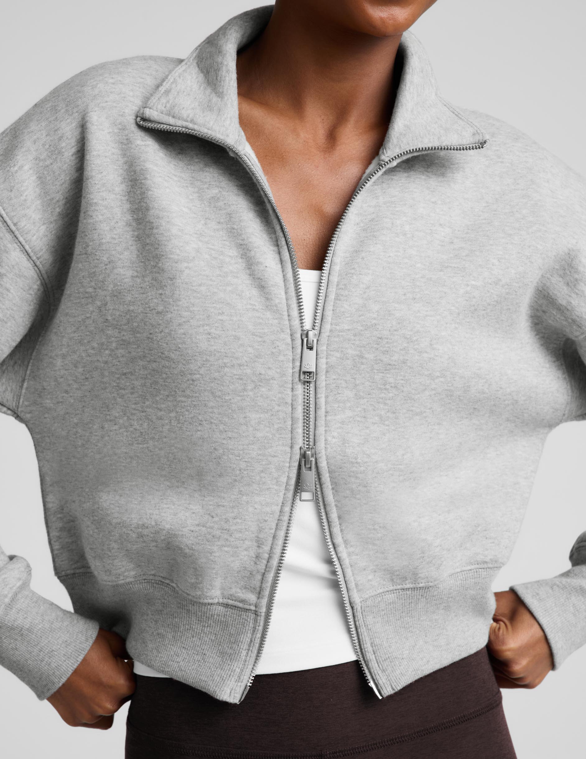 LuxeFleece 2.0™ Double Zip Jacket - Heather Gray