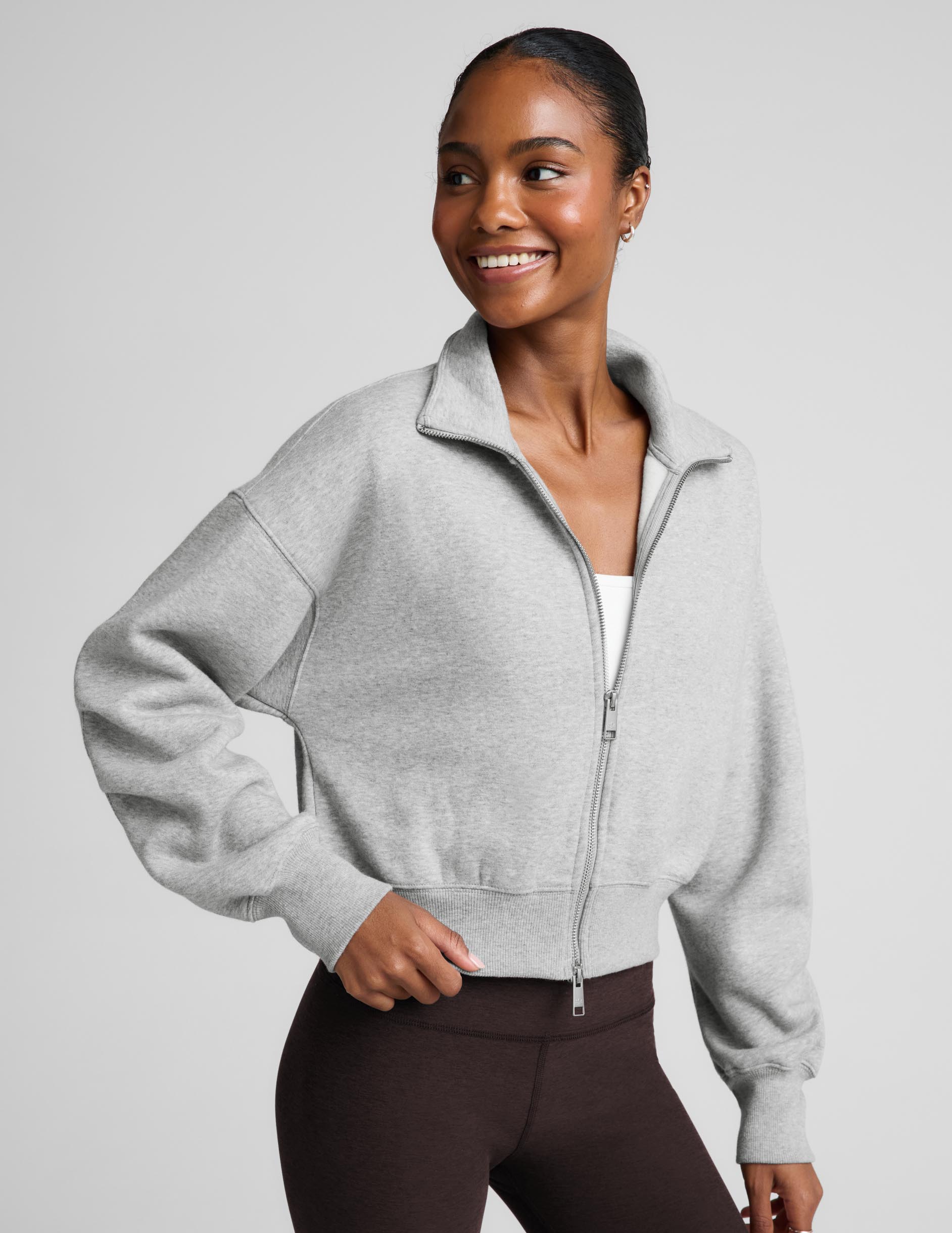 LuxeFleece 2.0™ Double Zip Jacket - Heather Gray