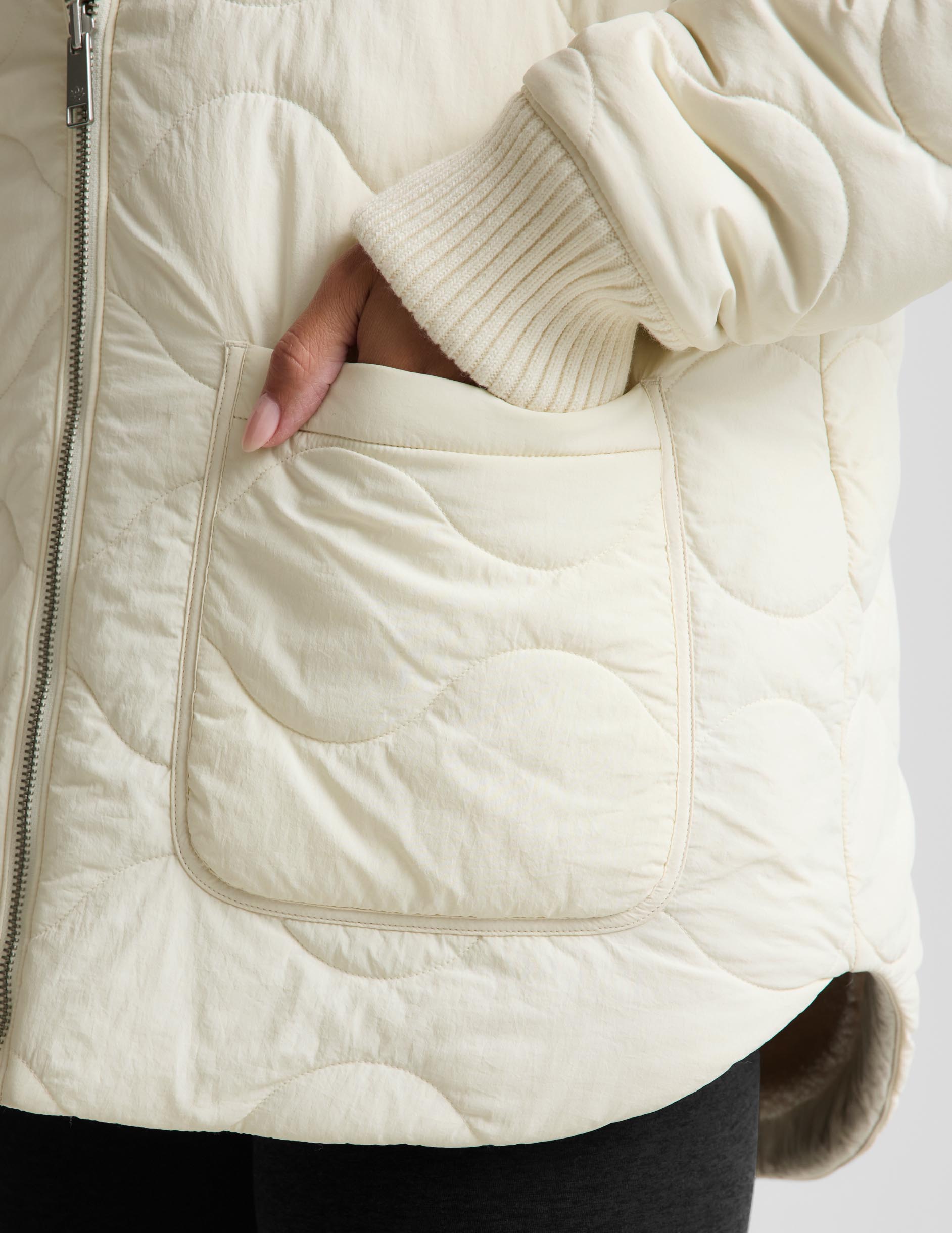 Roam Quilted Reversible Jacket - Bone/Riverbed
