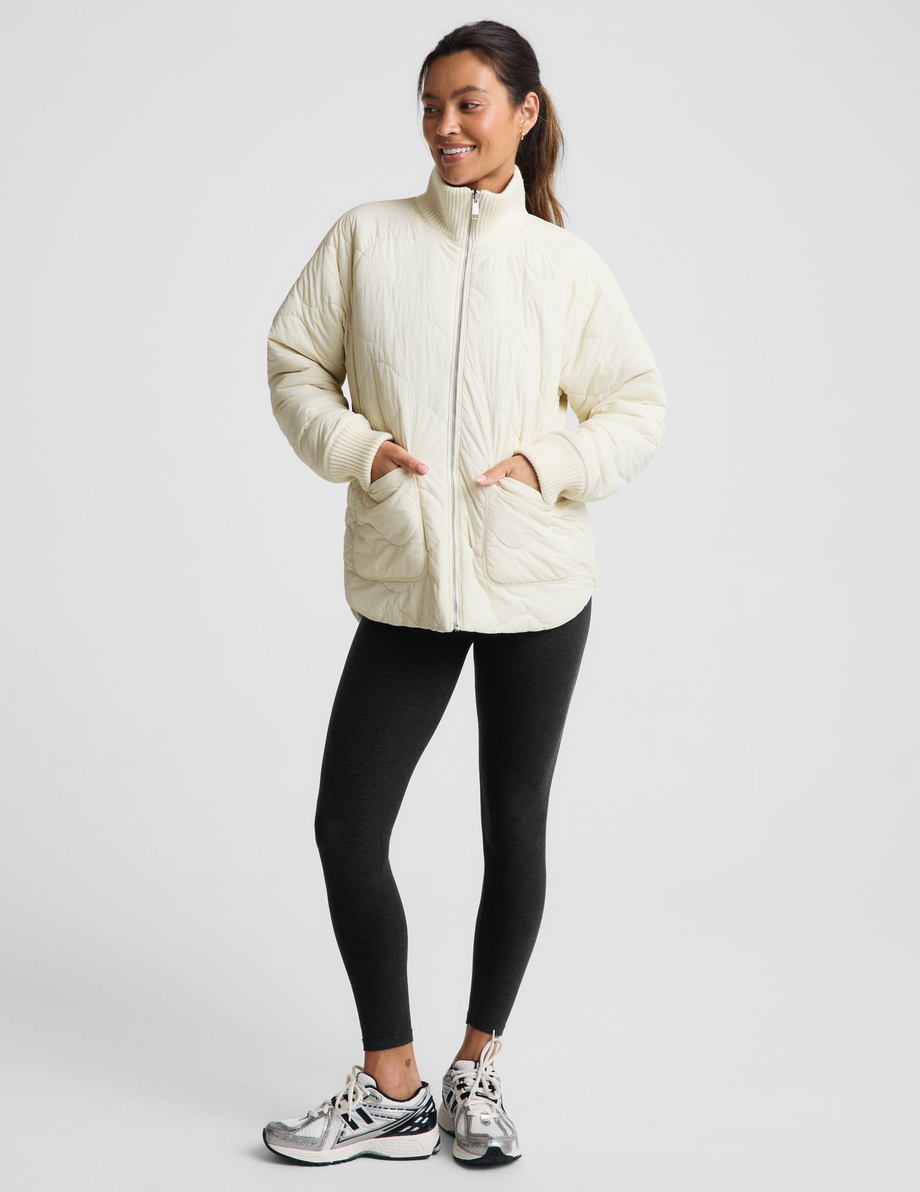 Roam Quilted Reversible Jacket - Bone/Riverbed