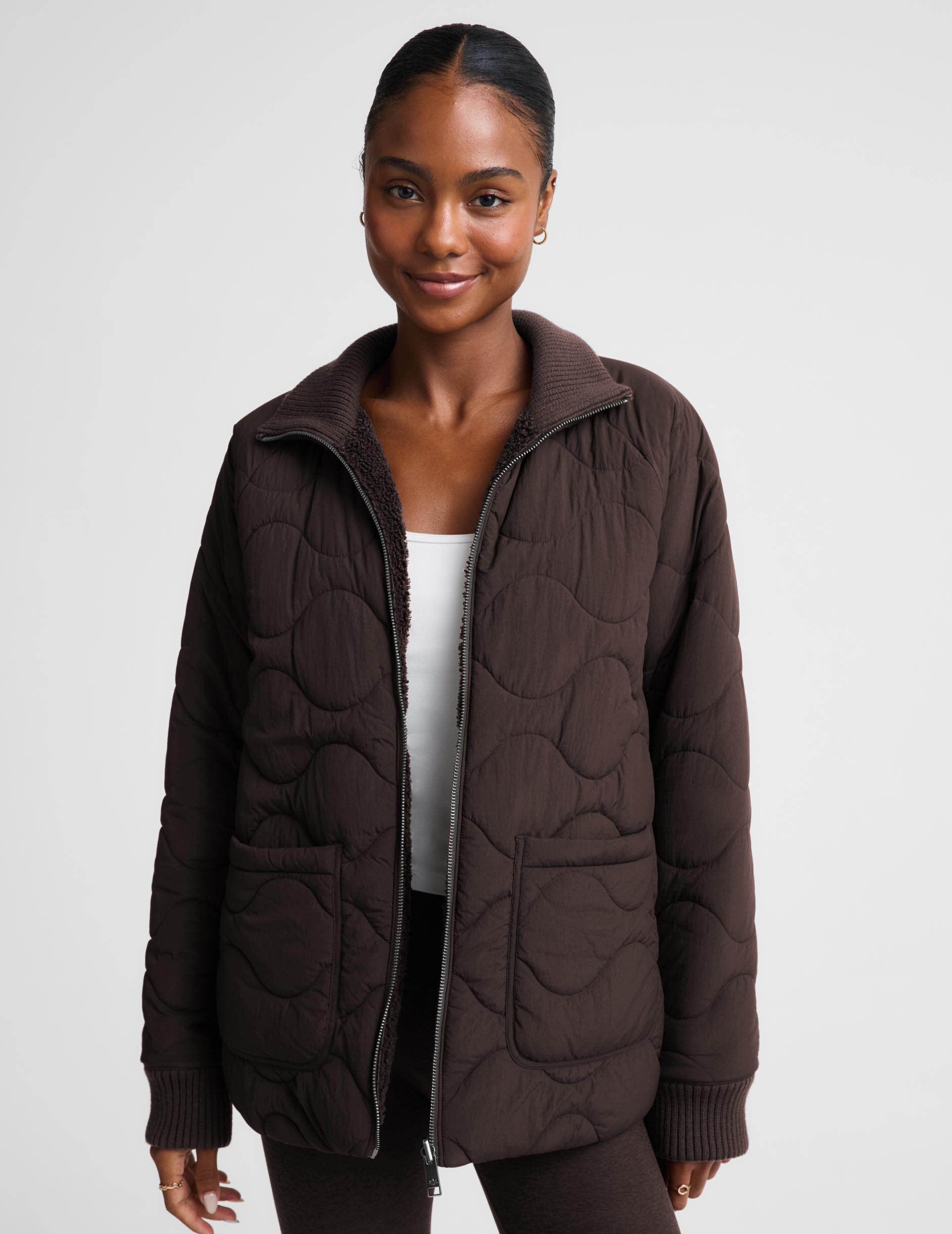 Roam Quilted Reversible Jacket - Dark Chocolate
