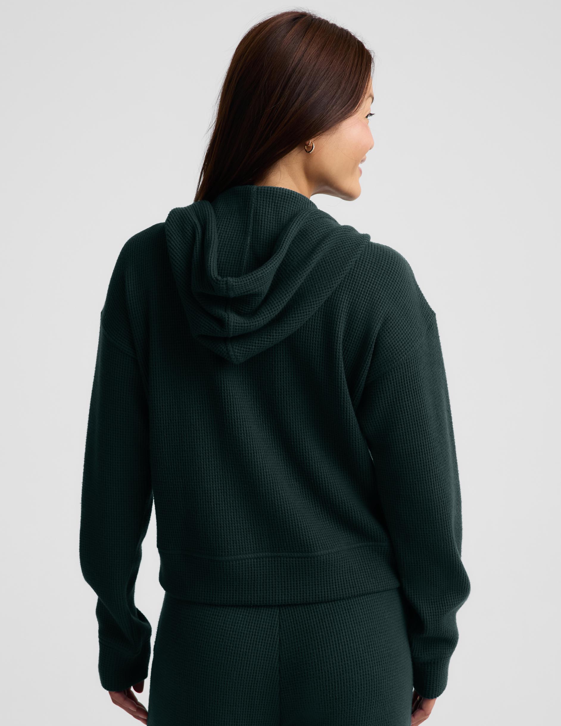 Rest Day Waffle Hooded Jacket - Dark Ivy