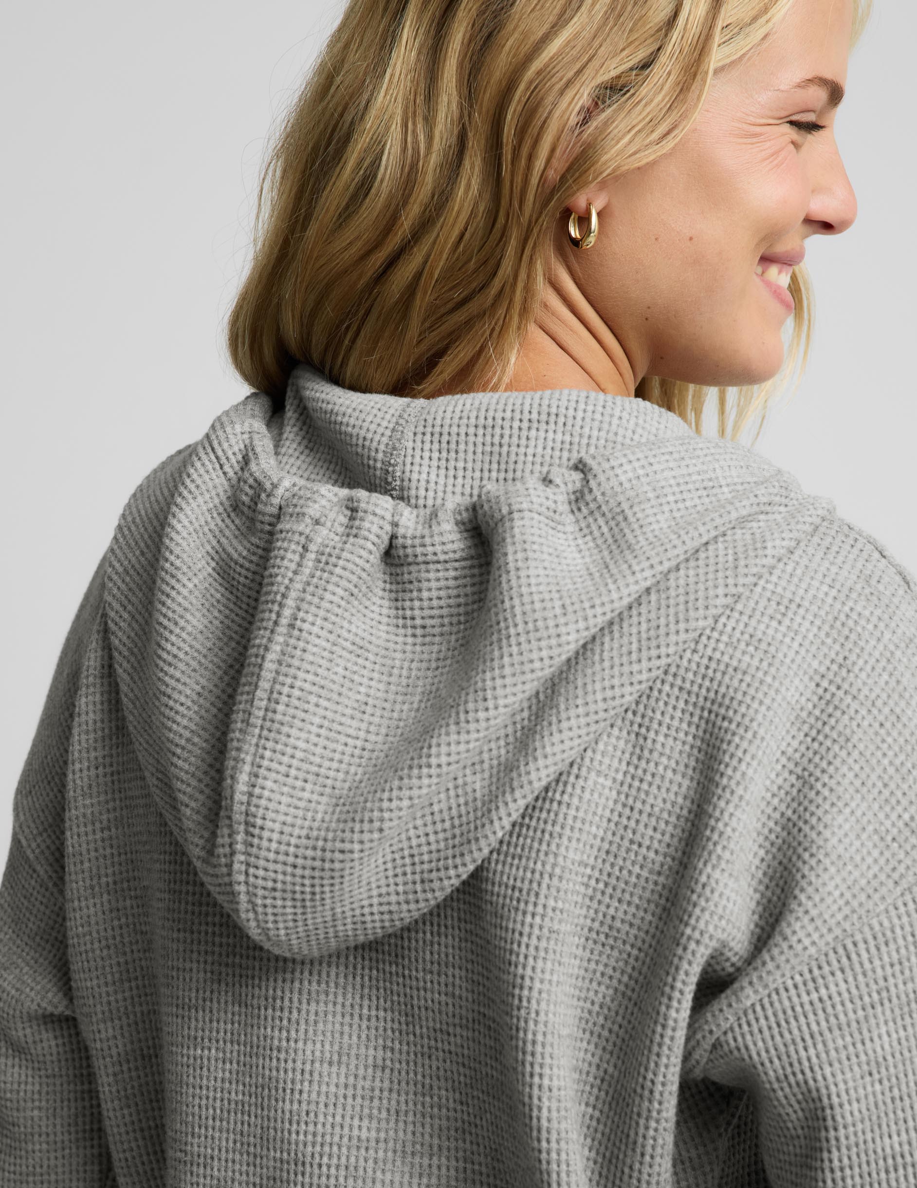 Rest Day Waffle Hooded Jacket - Heather Gray