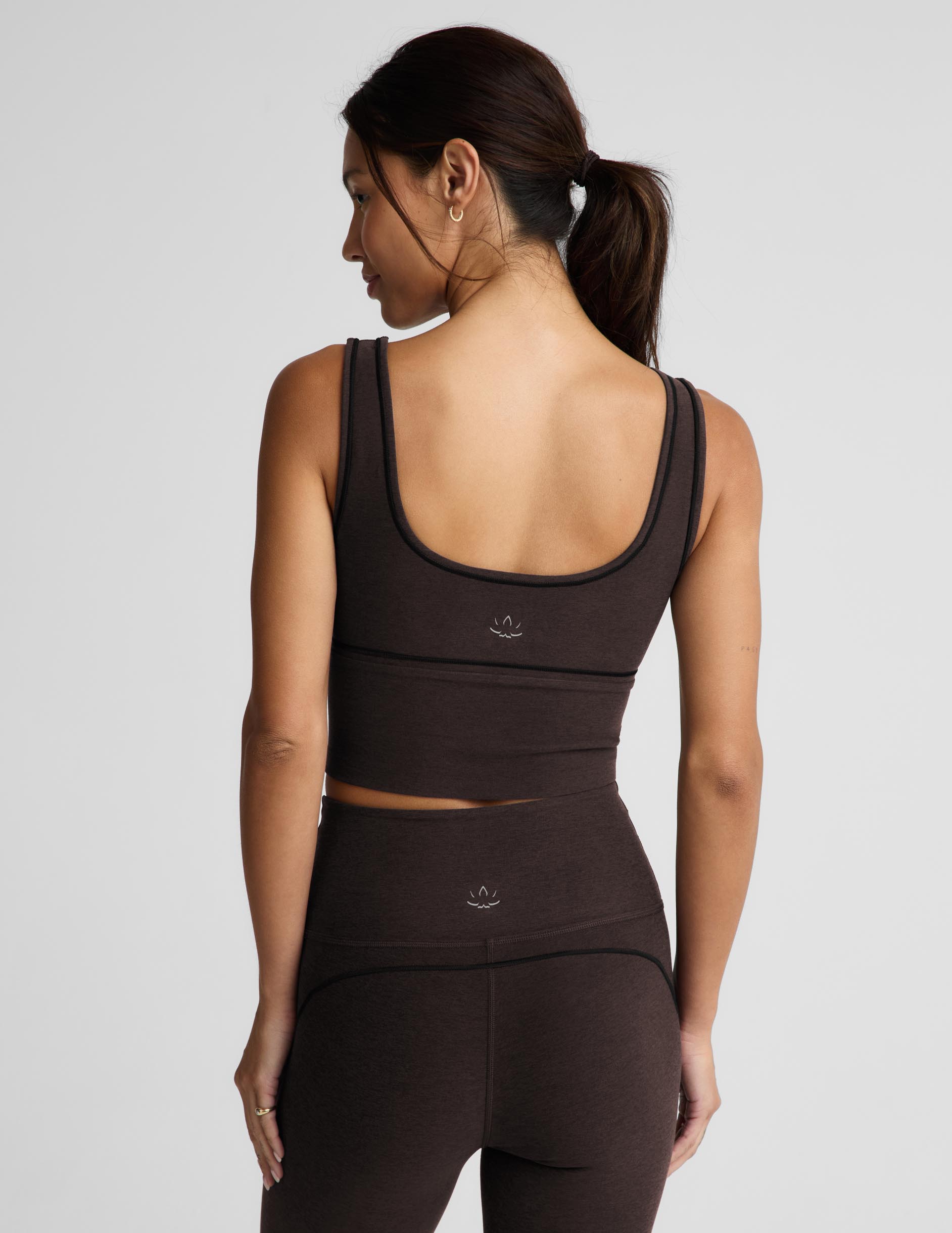 Spacedye™ Dynamic Cropped Tank - Dark Chocolate Heather